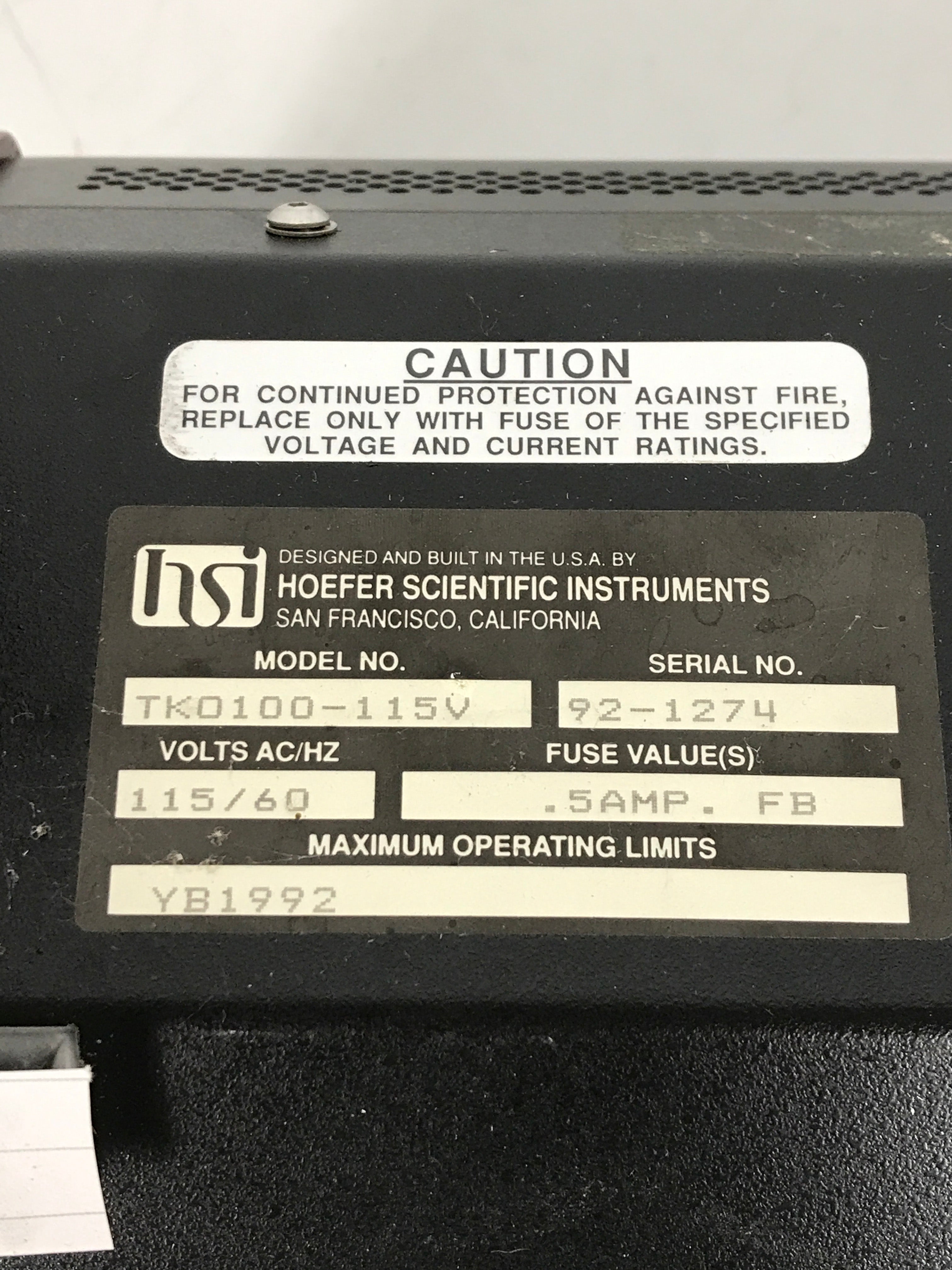 Hoefer TKO 100 Fluorometer *For Parts or Repair*