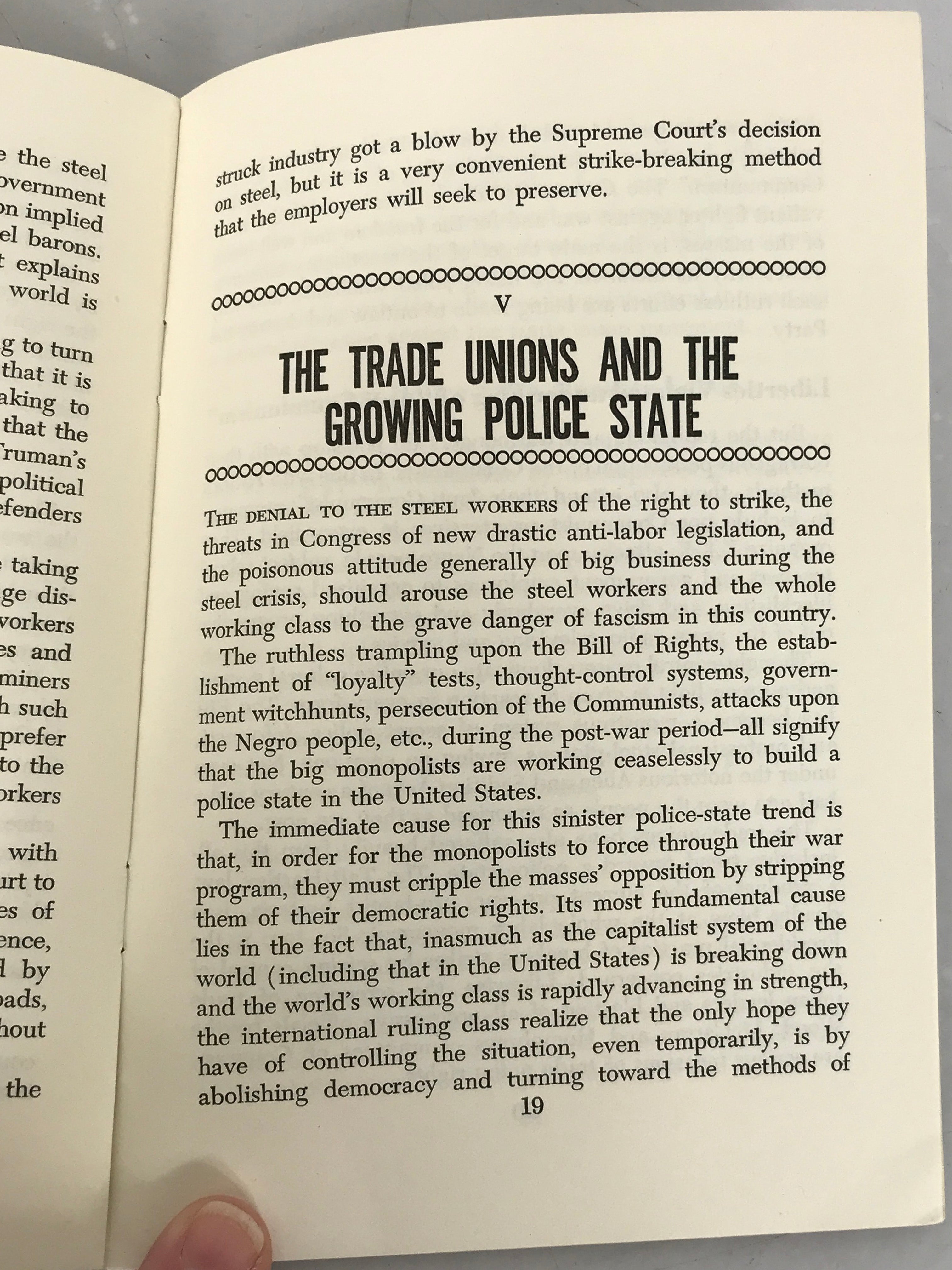 The Steel Workers and the Fight for Labor's Rights by William Z. Foster 1952 SC