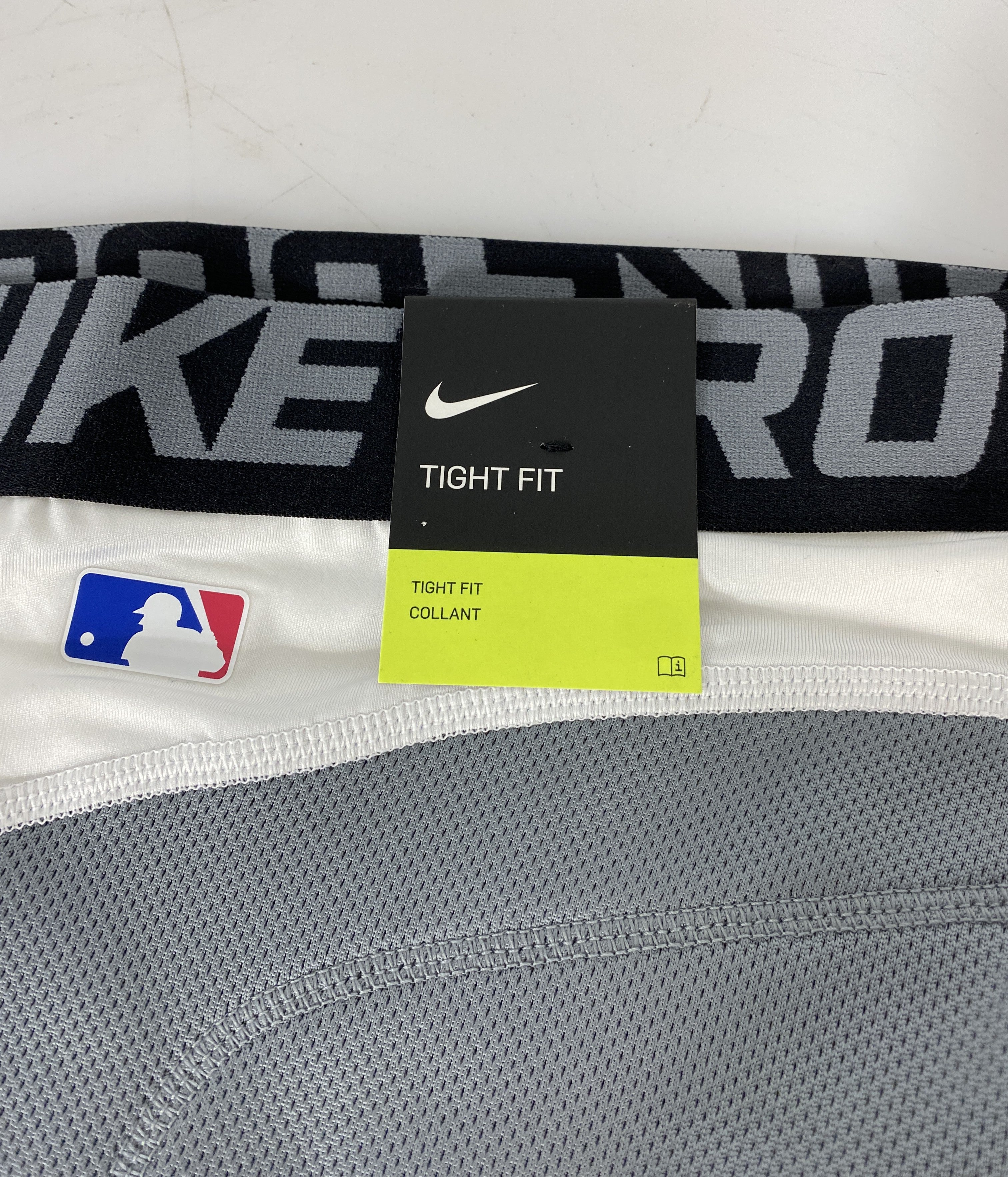 Nike White and Grey Padded Pro Hyperstrong Tight Fit Baseball Sliding Shorts Size M