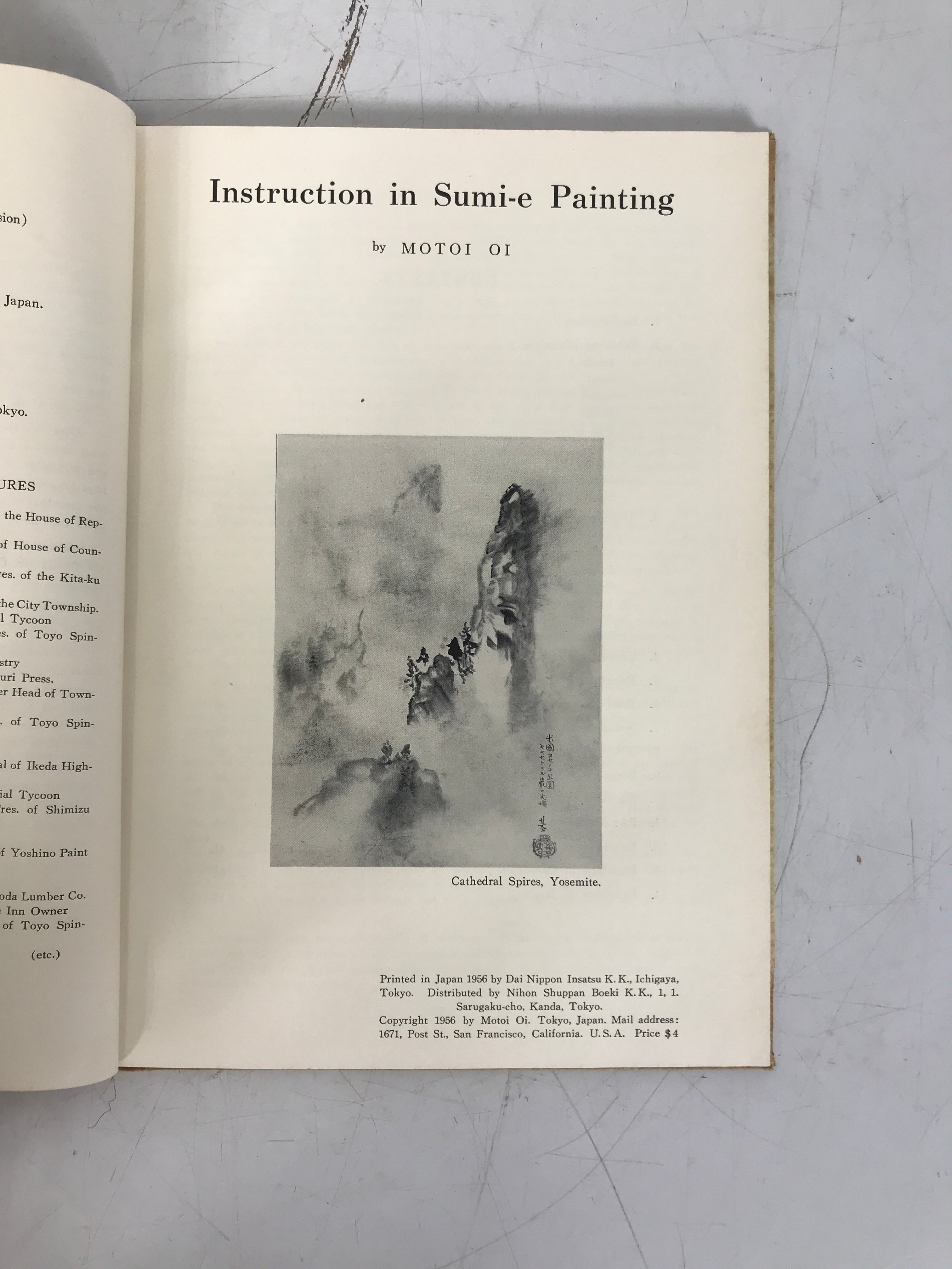 Instruction in Sumi-e Painting by Motoi Oi 1956 Vintage HC