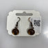 Bronze Metallic Light Brown Bead Dangle Earrings