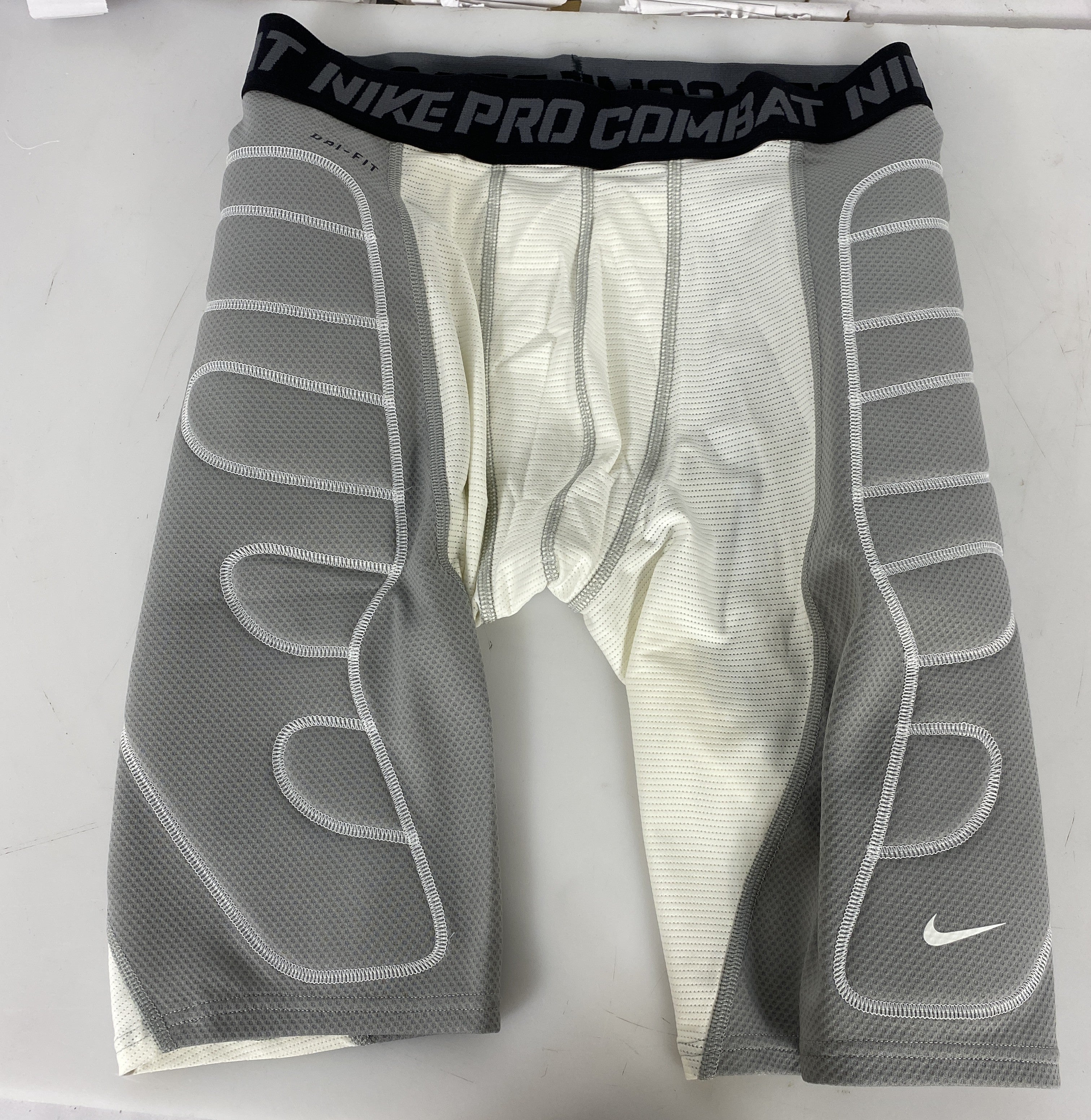 Nike White and Grey Padded Pro Combat Dri-Fit Baseball Sliding Shorts Size XXL