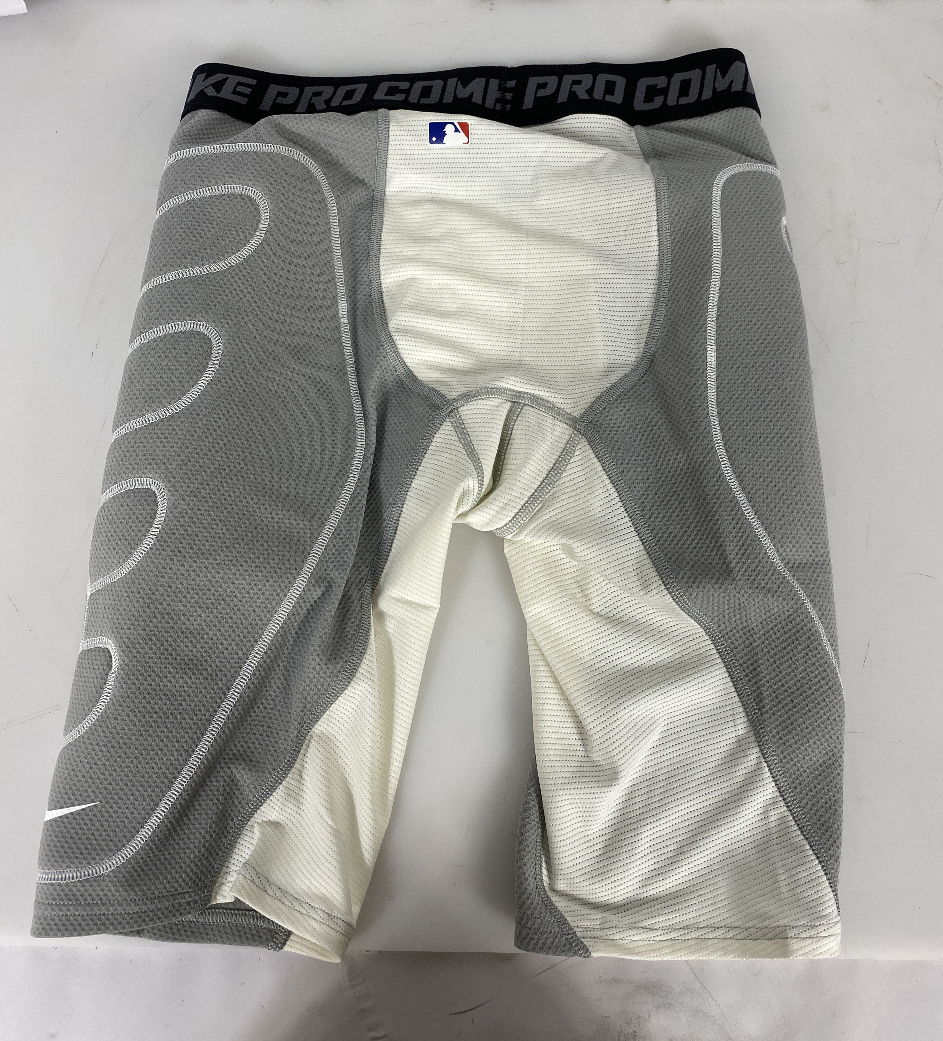 Nike White and Grey Padded Pro Combat Dri-Fit Baseball Sliding Shorts Size XXL