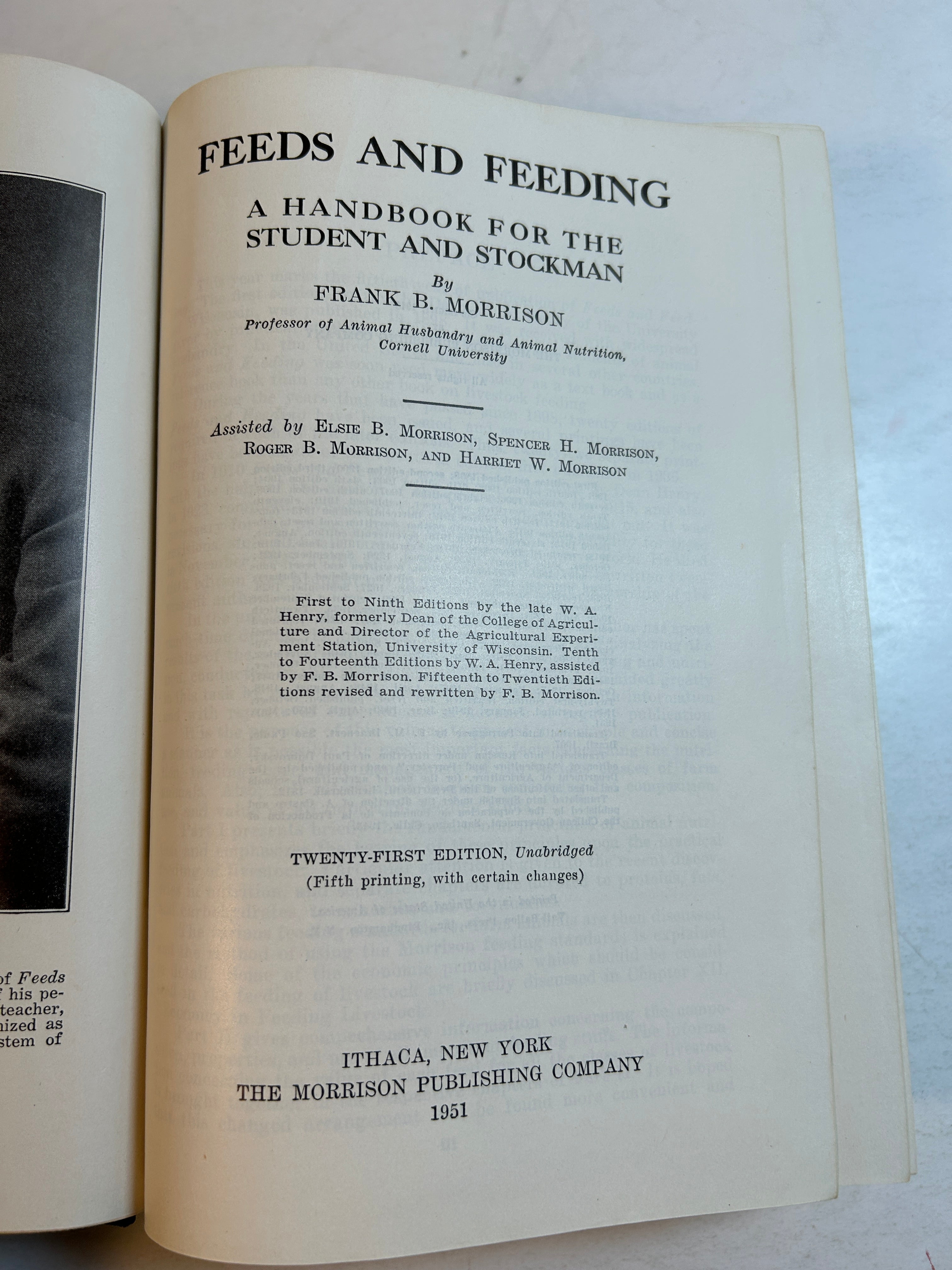 Feeds and Feeding by Frank B. Morrison 21st/50th Anniversary 1951 HC