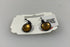 Bronze Metallic Light Brown Bead Dangle Earrings