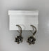 Silver Blue Crystal Florette Earrings