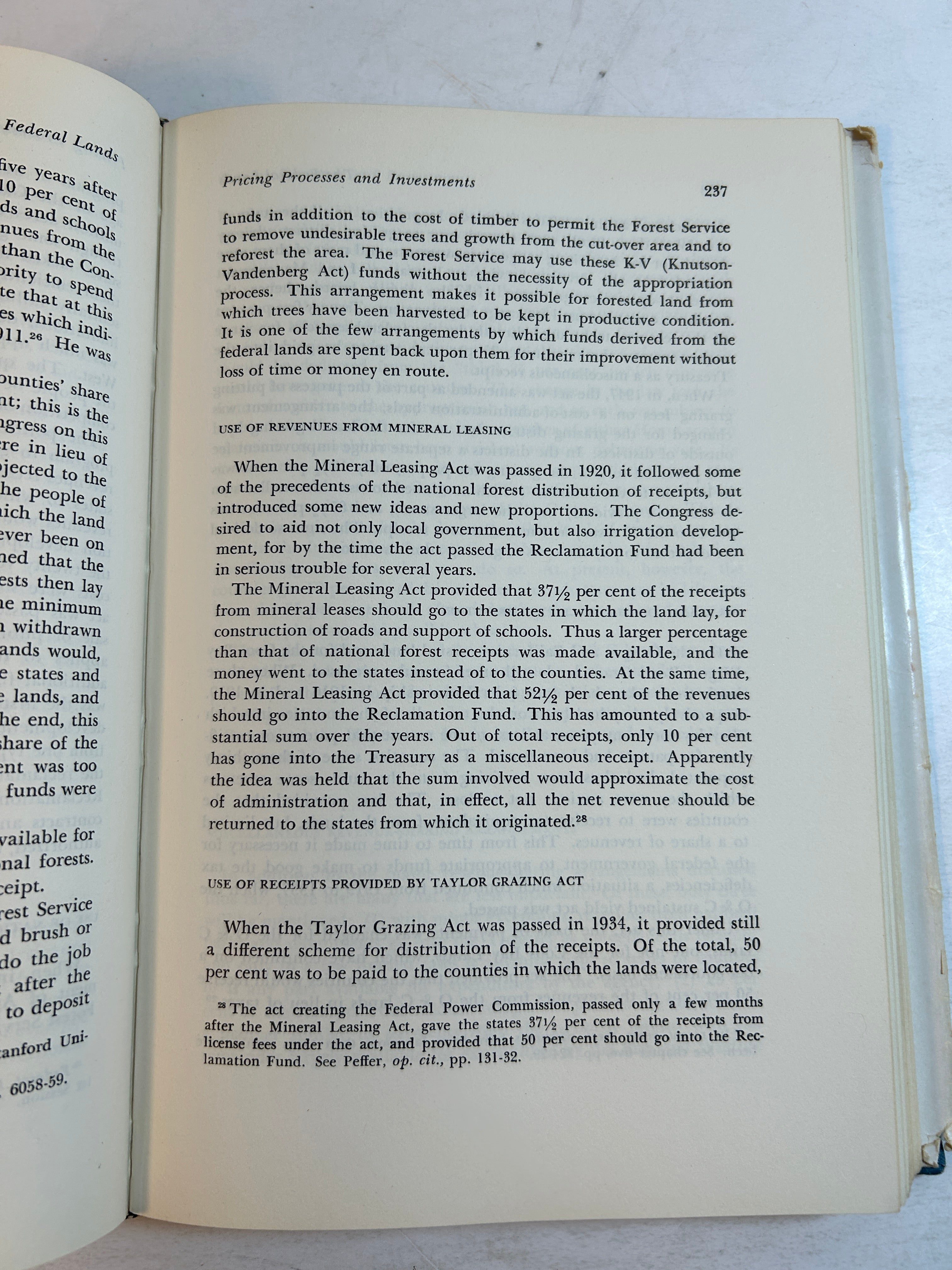 The Federal Lands by Clawson/Held Johns Hopkins 1957 HCDJ