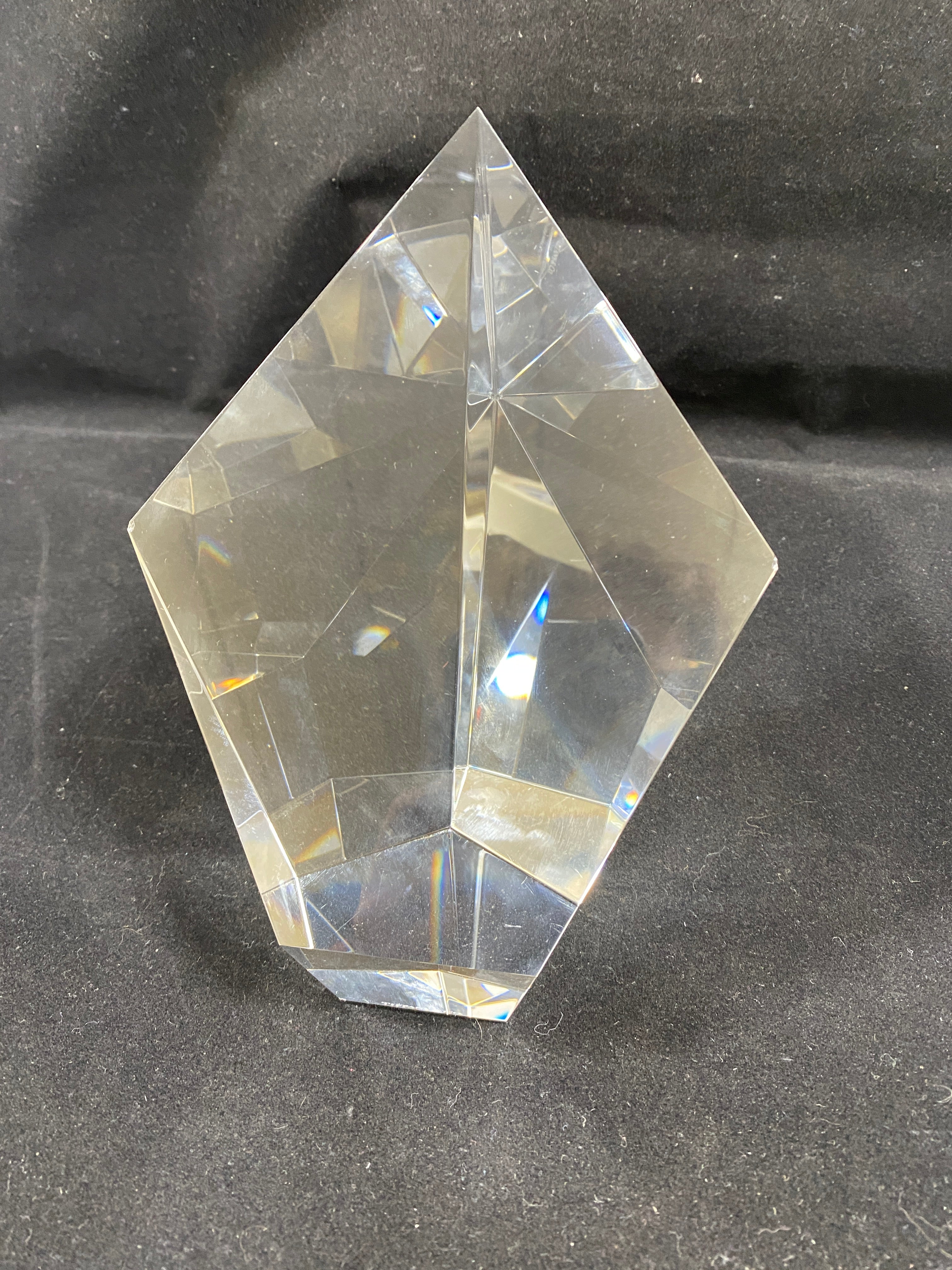 Tiffany & Co Crystal Geometric Design Paperweight