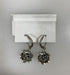 Silver White Crystal Florette Earrings