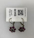 Silver Pink Crystal Florette Earrings