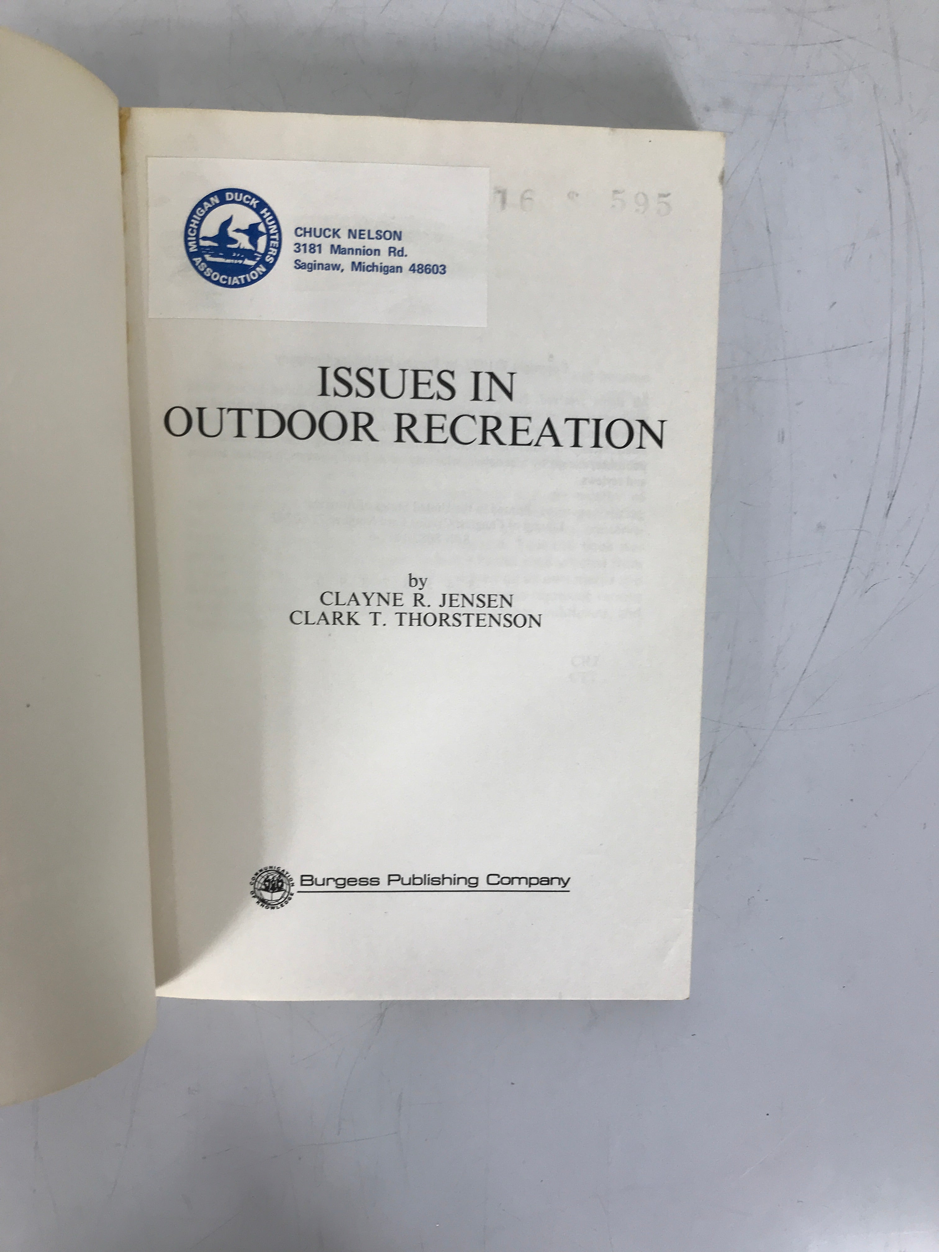 Issues in Outdoor Recreation by Jensen and Thorstenson 1972 Rare Vintage SC