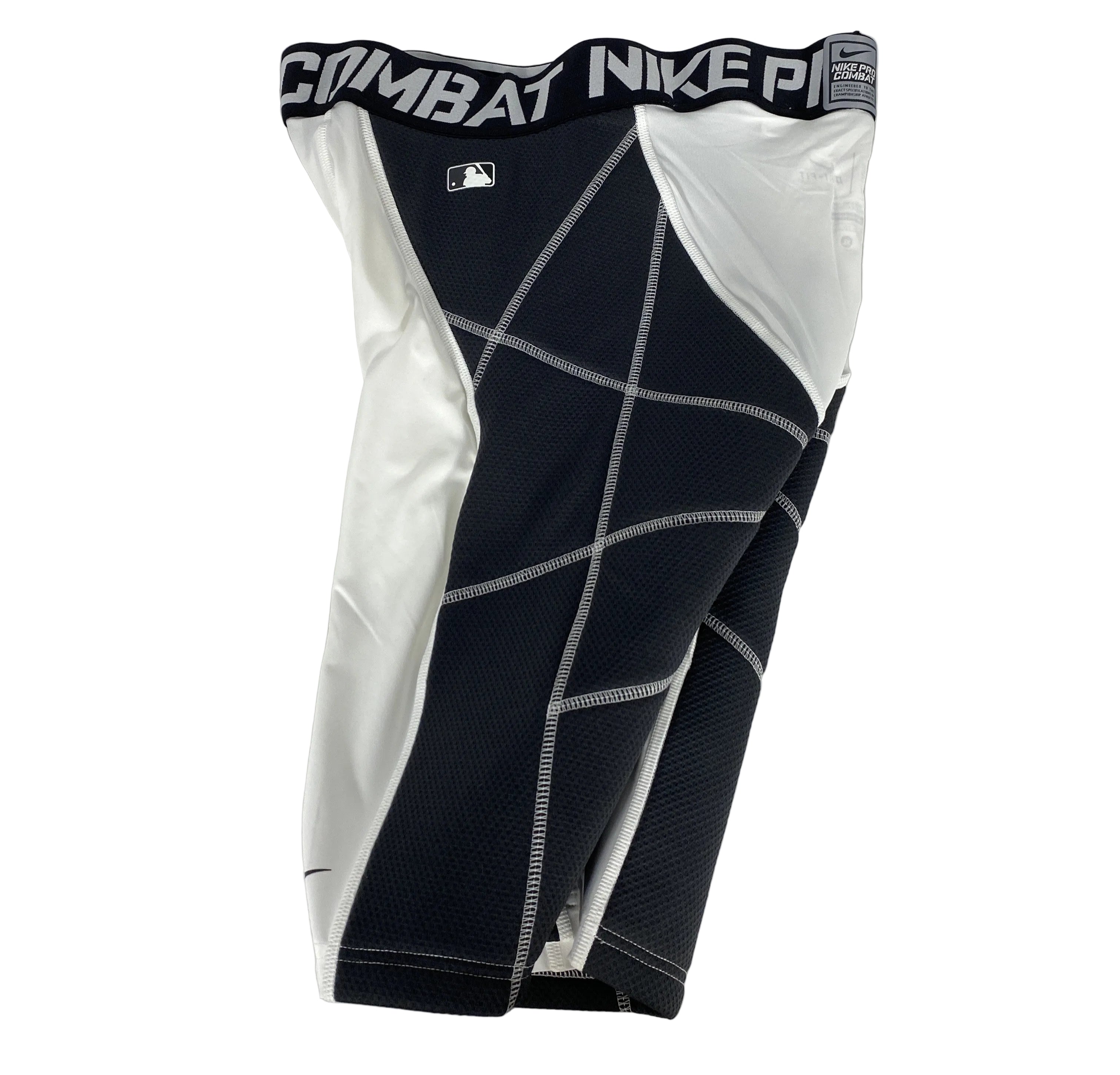 Nike White and Dark Grey Padded Pro Combat Dri-Fit Baseball Sliding Shorts Size XL
