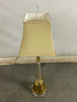 Glass Stem and Canvas Shade Lamp