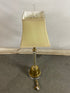 Glass Stem and Canvas Shade Lamp