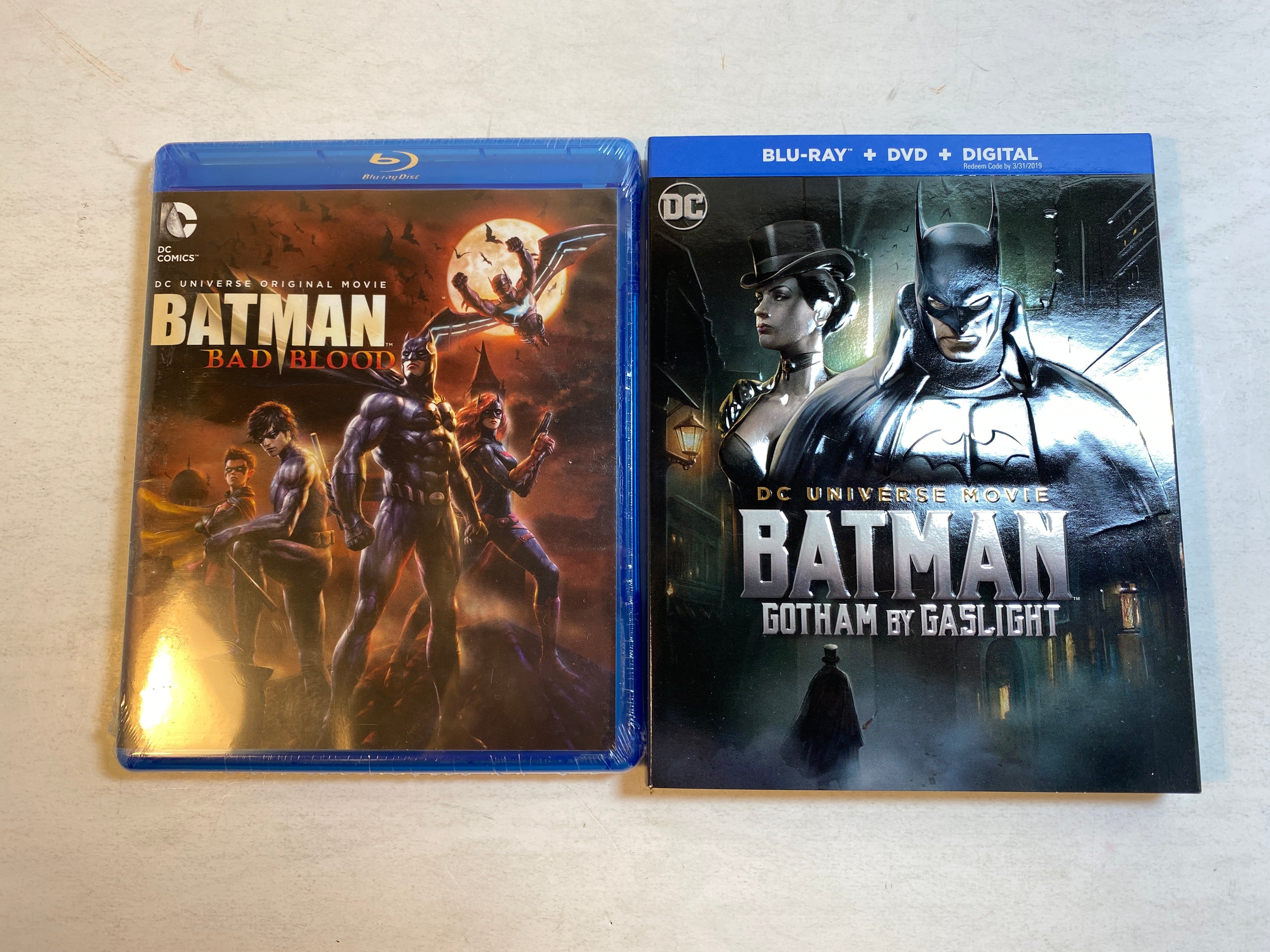 Lot of 2 DC Batman Gotham by Gaslight Bad Blood Blu Ray 2016