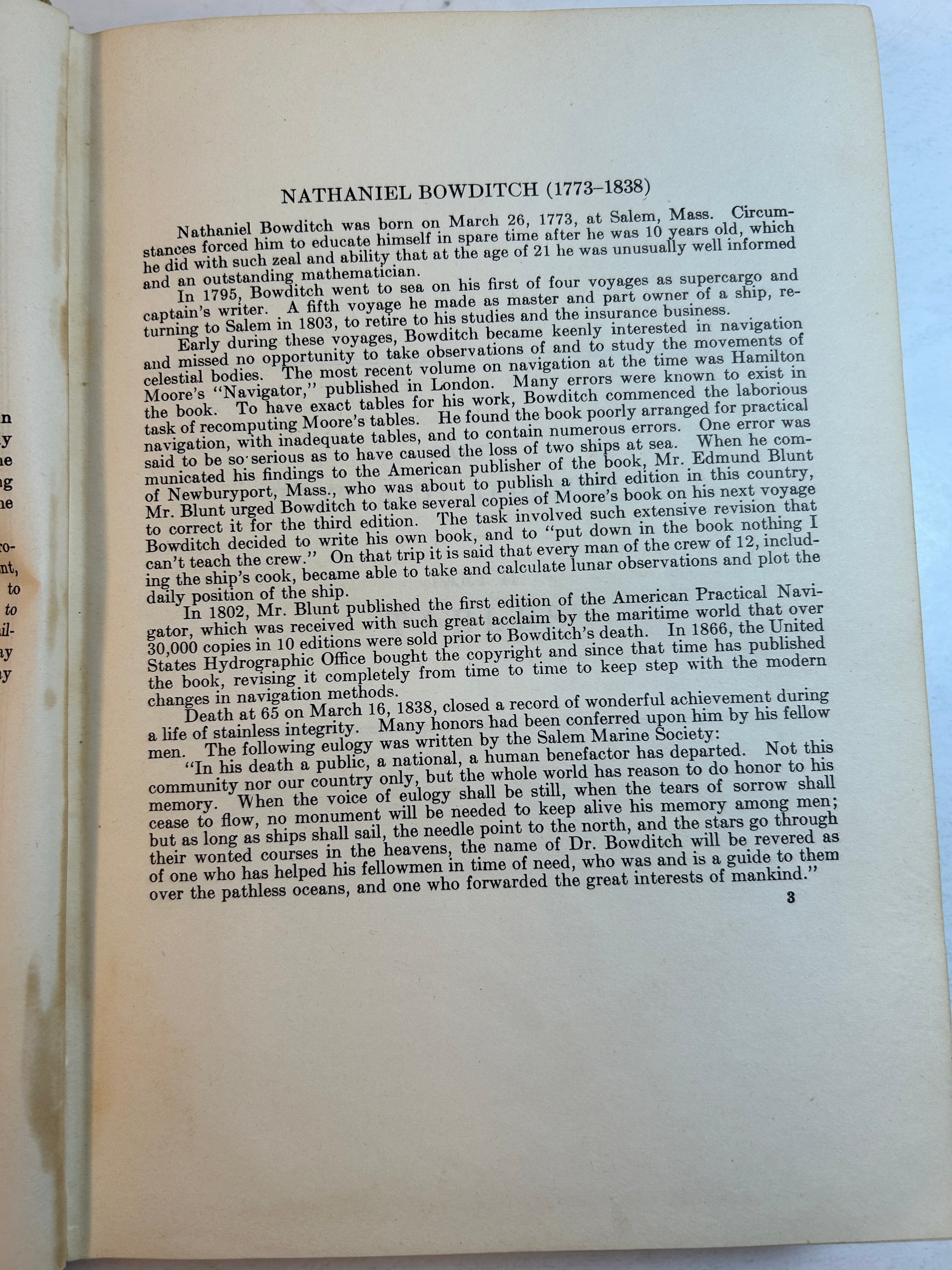 No. 9 American Practical Navigator Bowditch Revised Edition 1938 HC