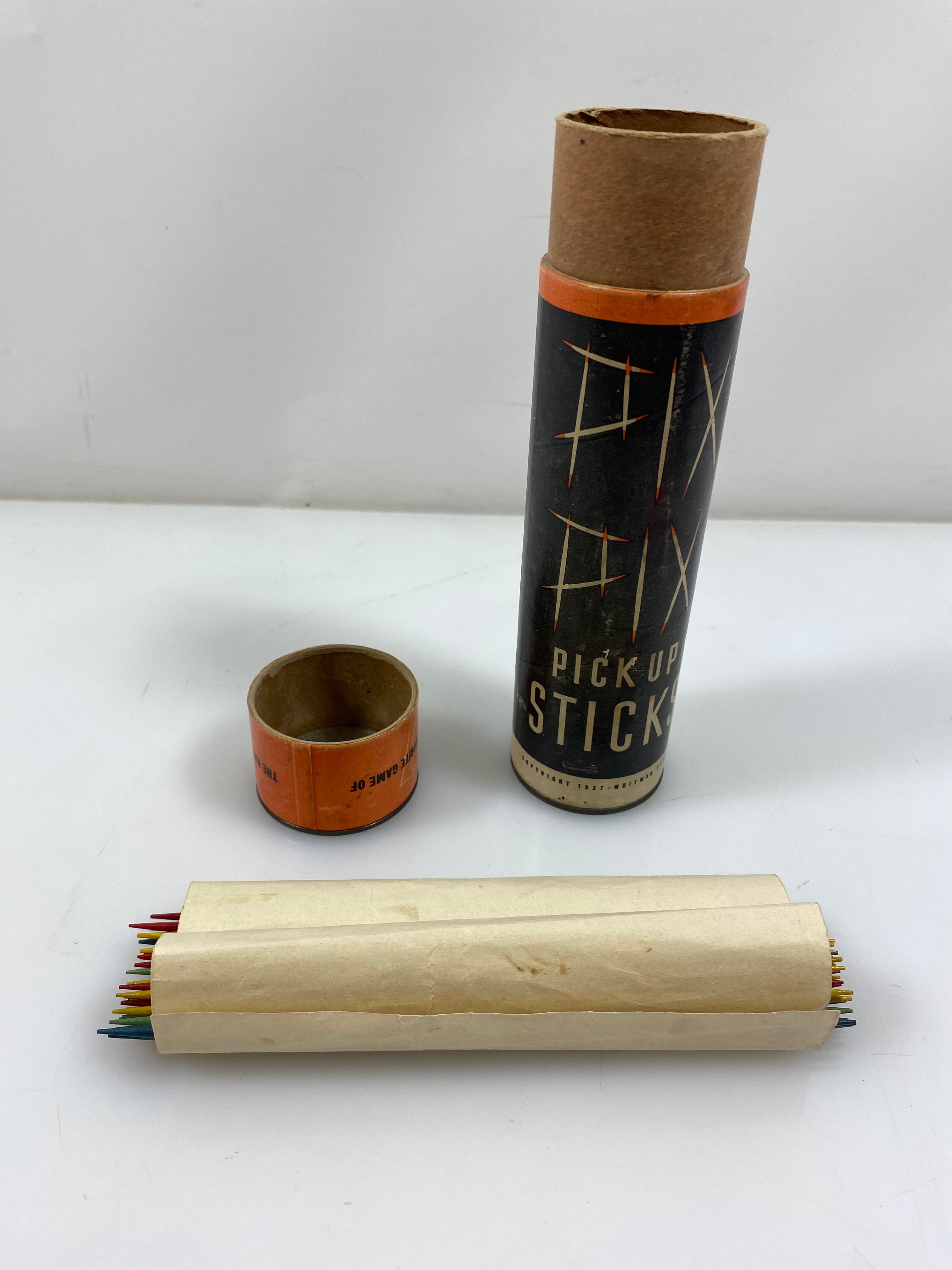 1937 Pick-Up Sticks by Whitmer Publishing 36 Wood Sticks Toy
