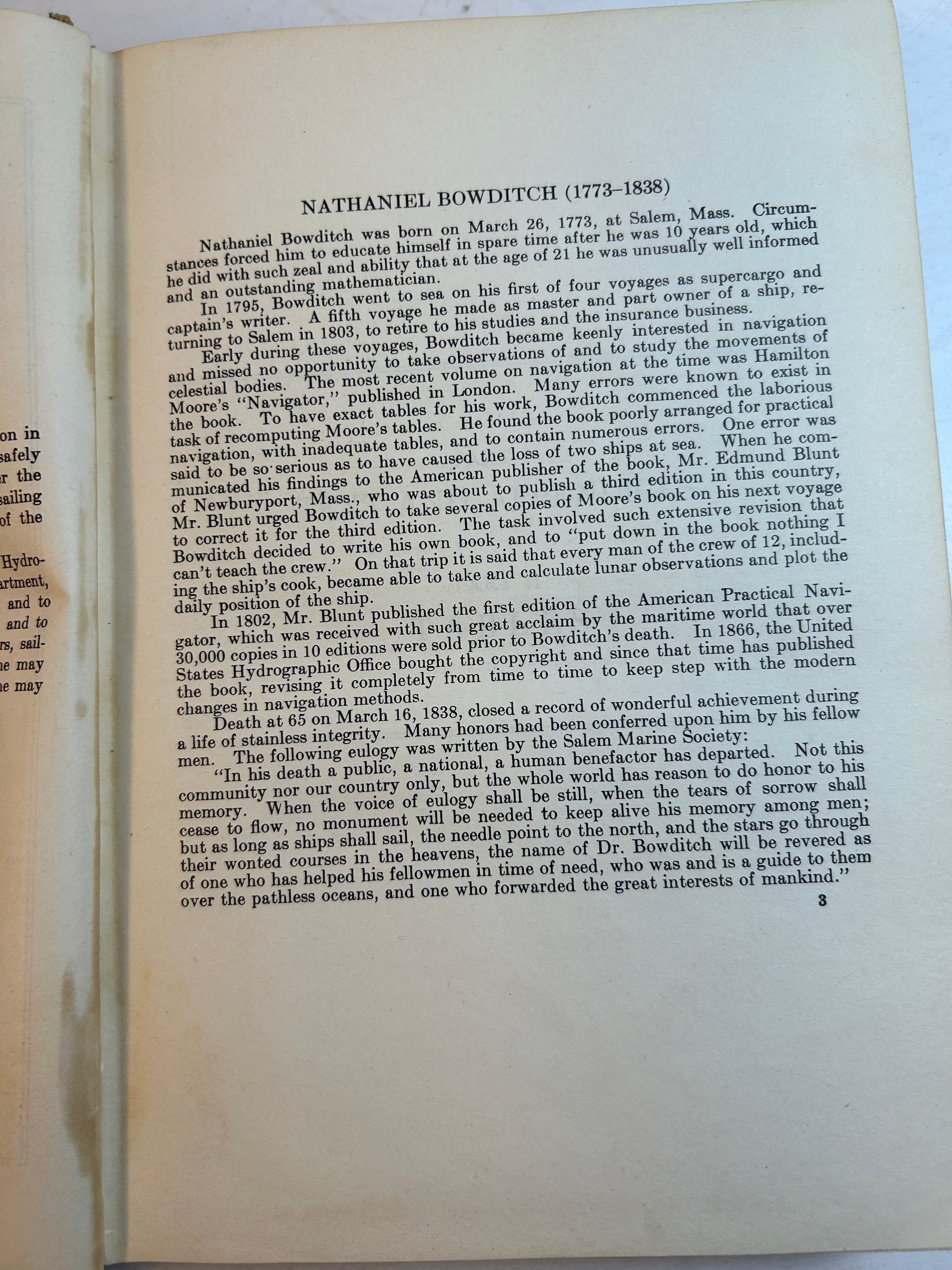No. 9 American Practical Navigator Bowditch Revised Edition 1938 HC