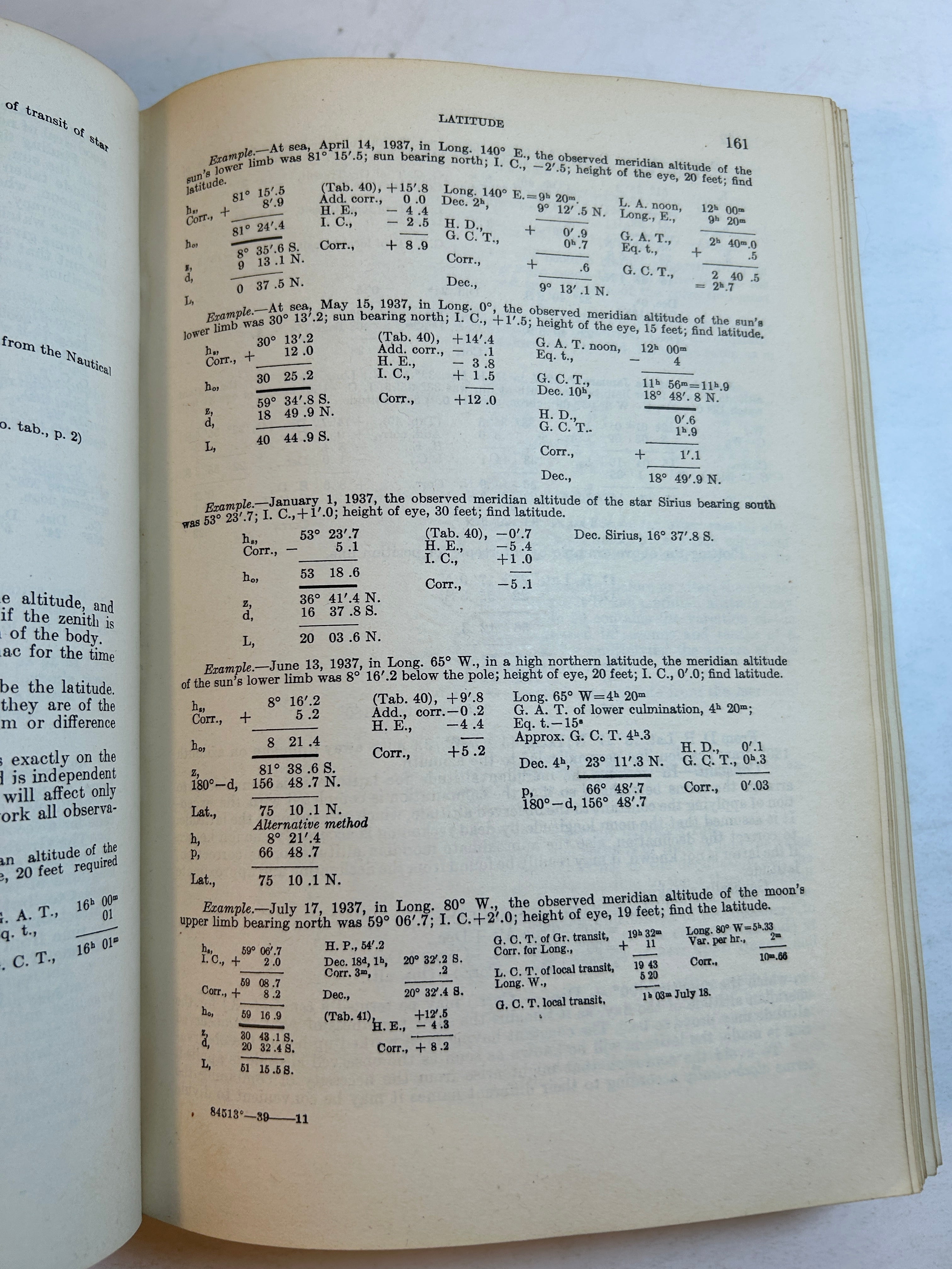 No. 9 American Practical Navigator Bowditch Revised Edition 1938 HC