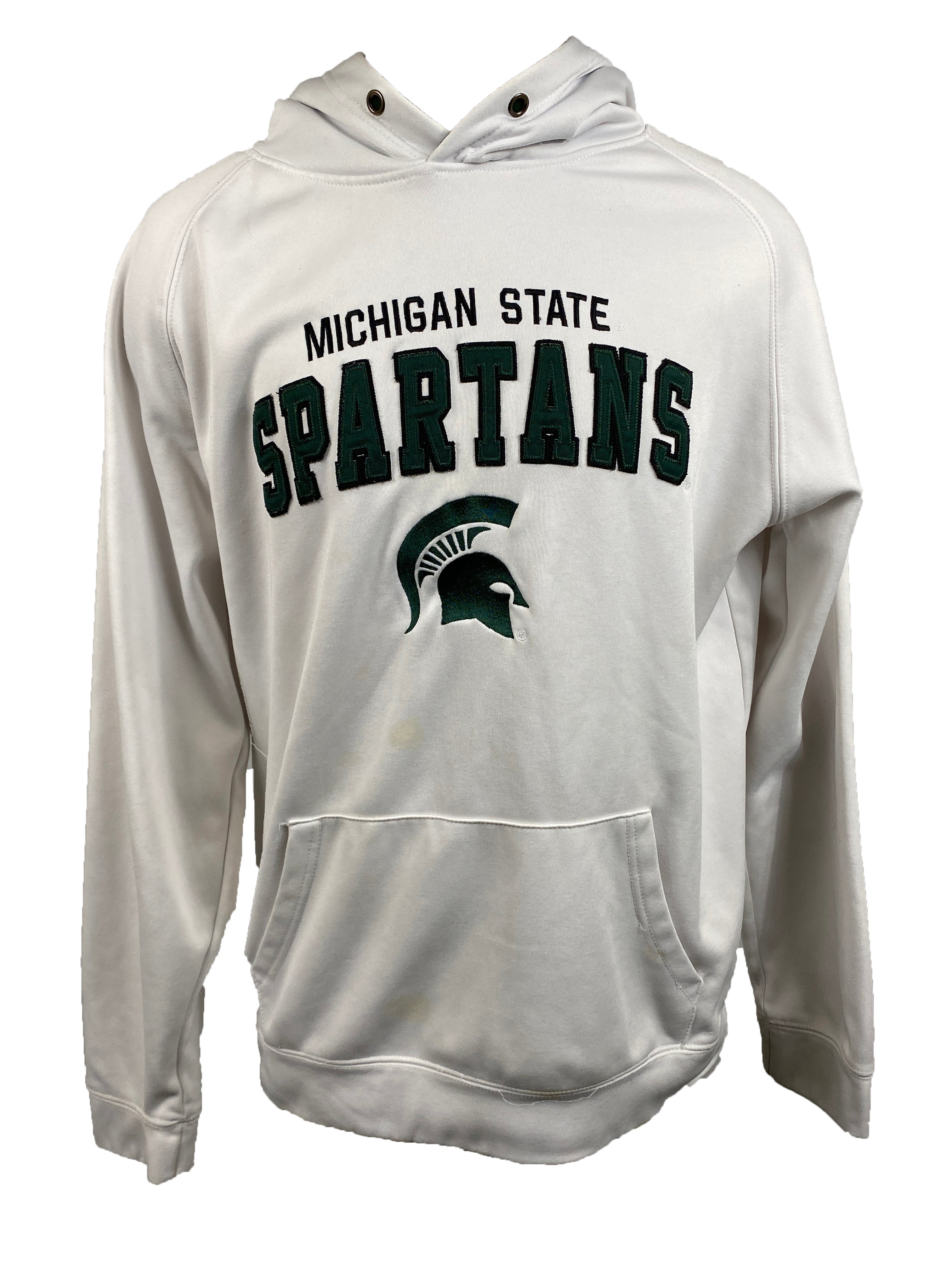 White Michigan State Hooded Sweatshirt Men's Size XL