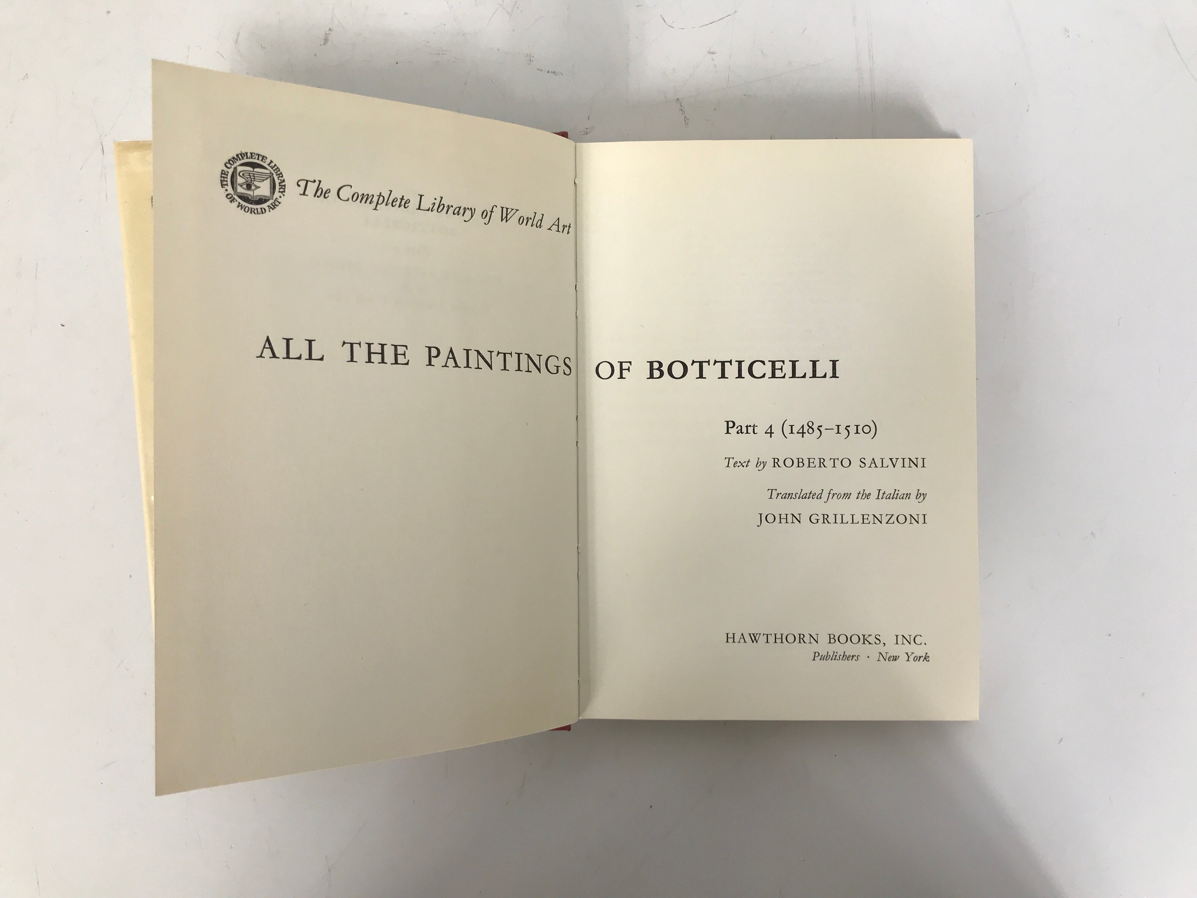 4 Vols: All The Paintings of Boticelli (I-IV) Salvini 1965 HCDJ Ex-Library