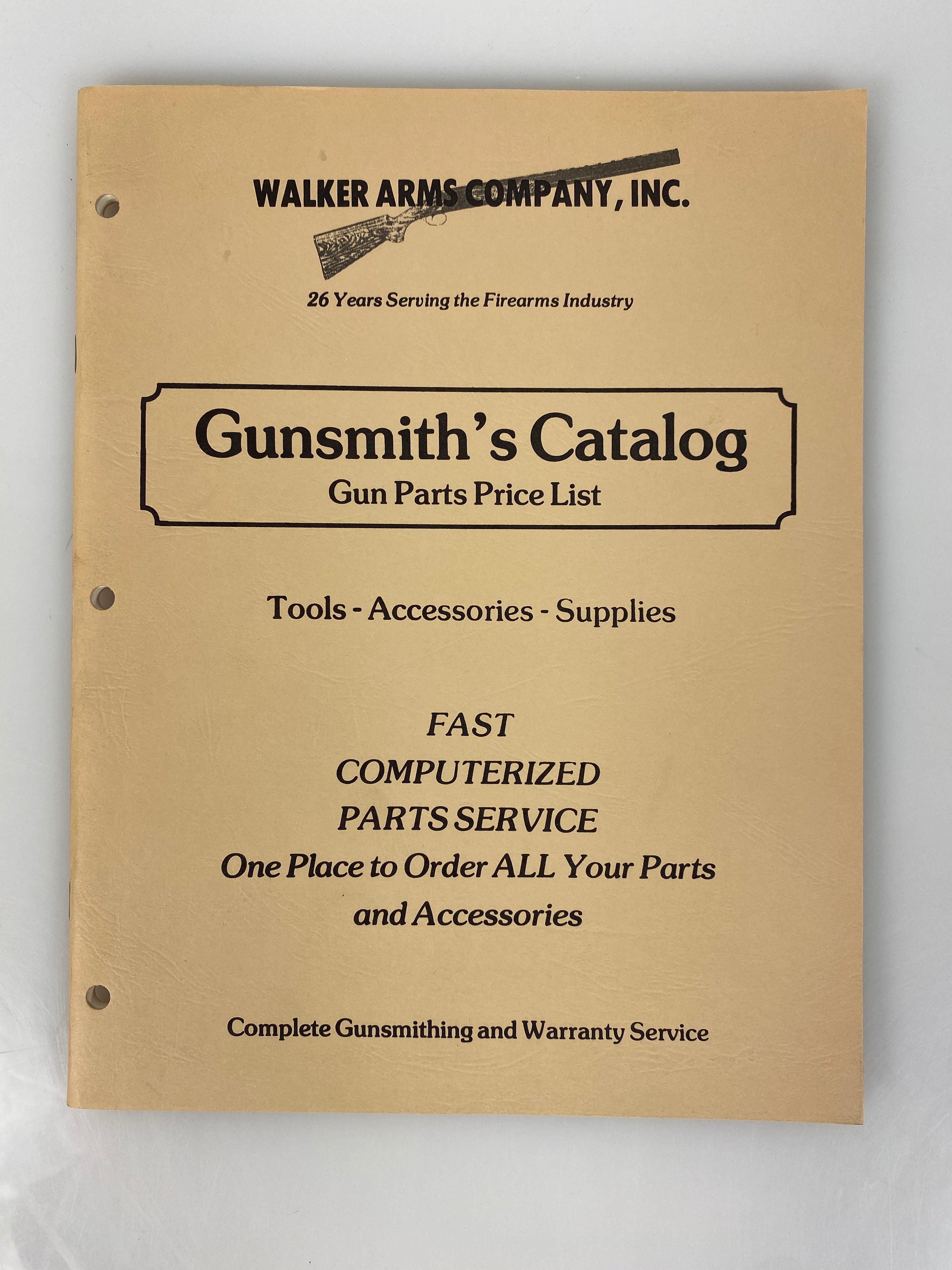 Walker Arms Gunsmith's Catalog Gun Parts Price List