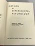 Method in Experimental Psychology by George Zimny 1961 Author Inscription HC DJ