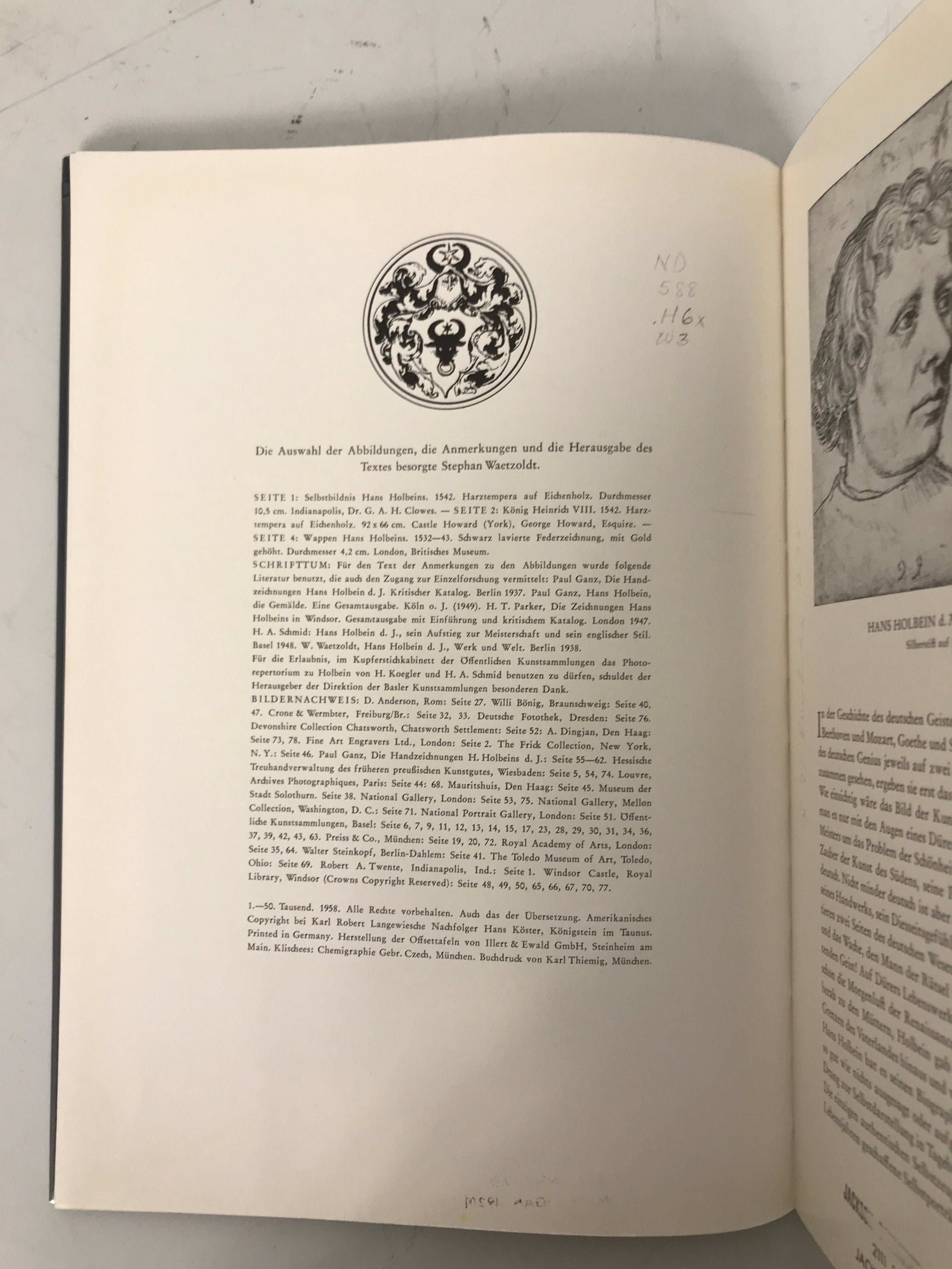 Lot of 2: German Language Artist Profiles Holbein & Durer 1958-60 SC Ex-Library