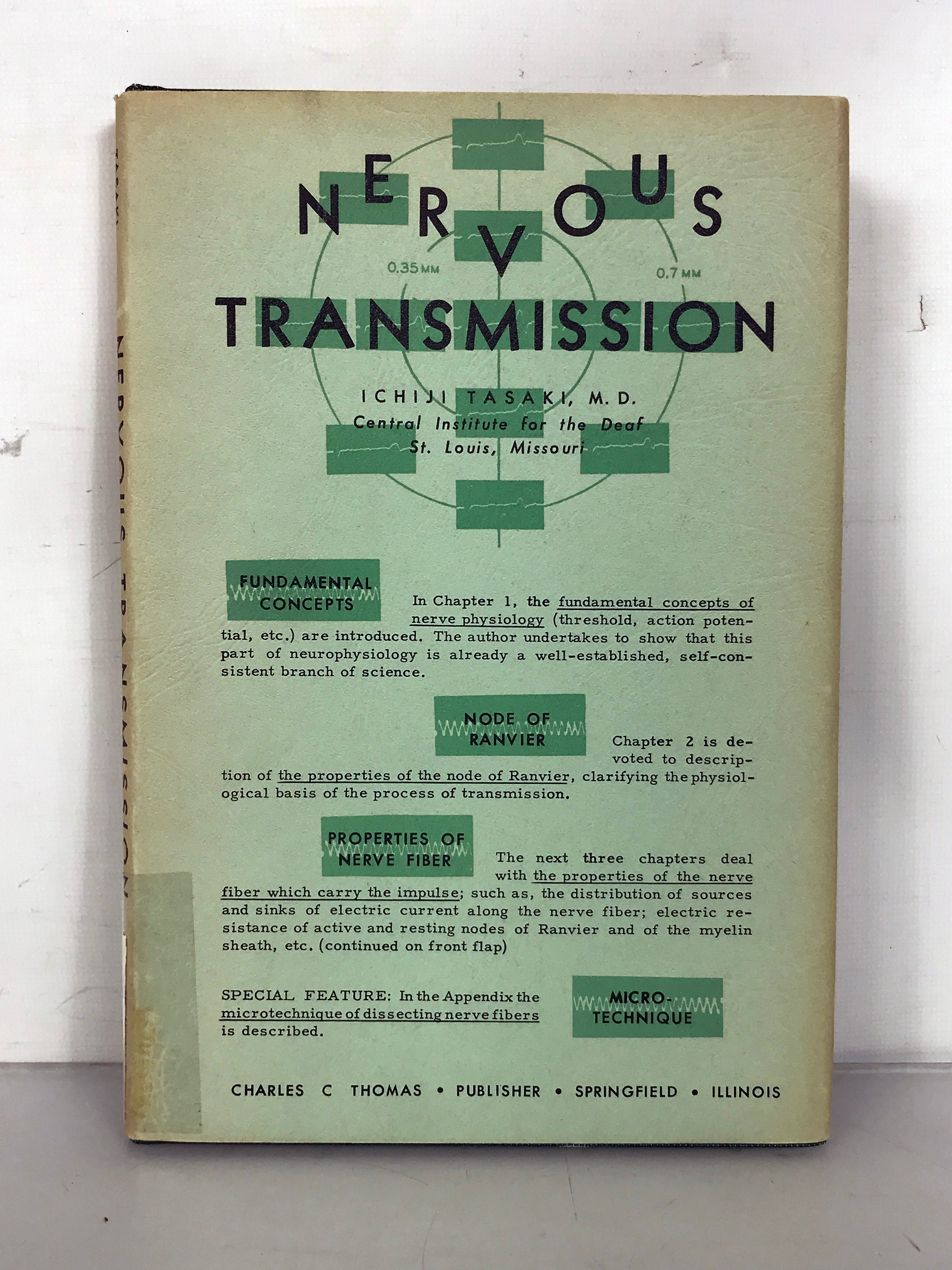 Nervous Transmission by Ichiji Tasaki 1953 HC DJ