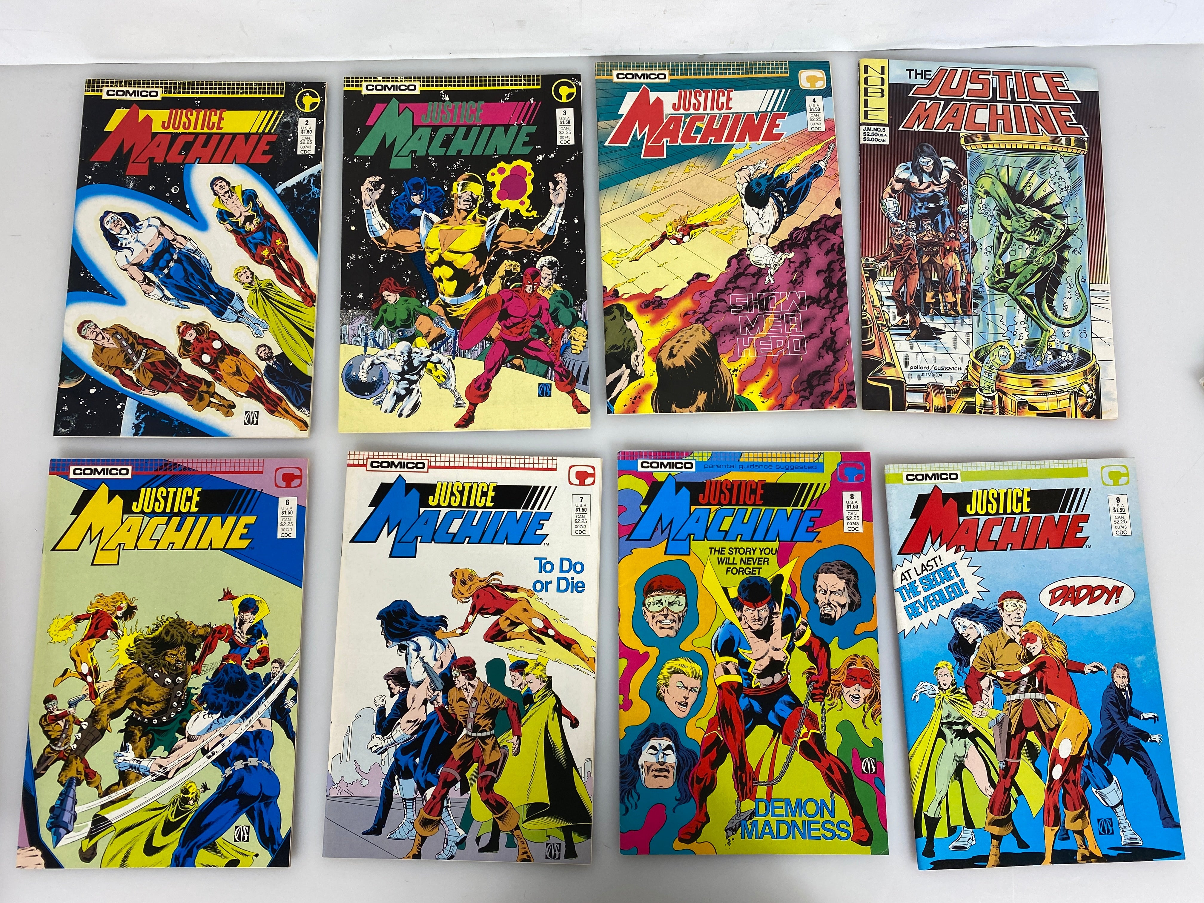 Lot of 13 Justice Machine Comico Comics 1987-1988