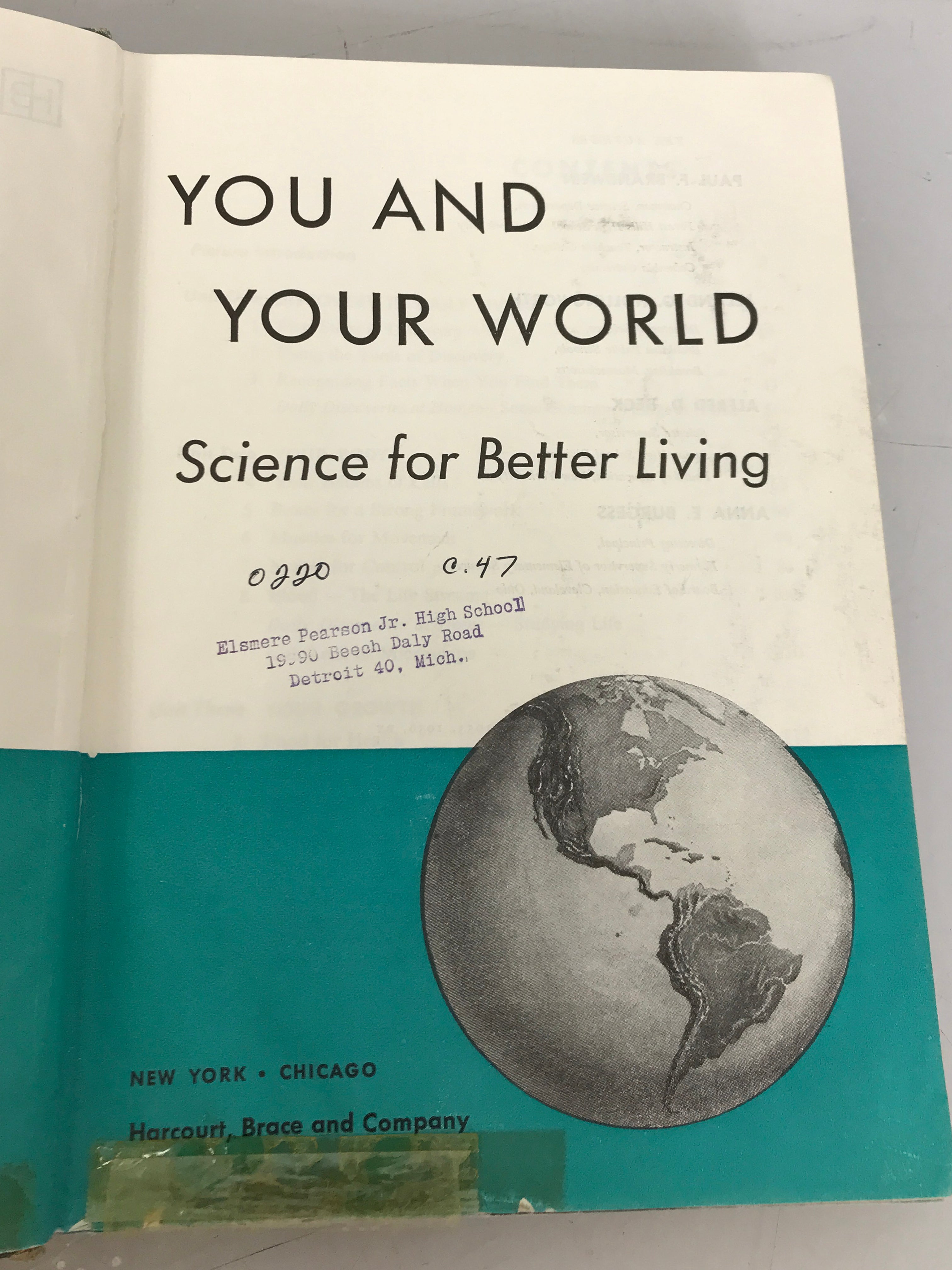 You and Your World Science for Better Living 1956 HC