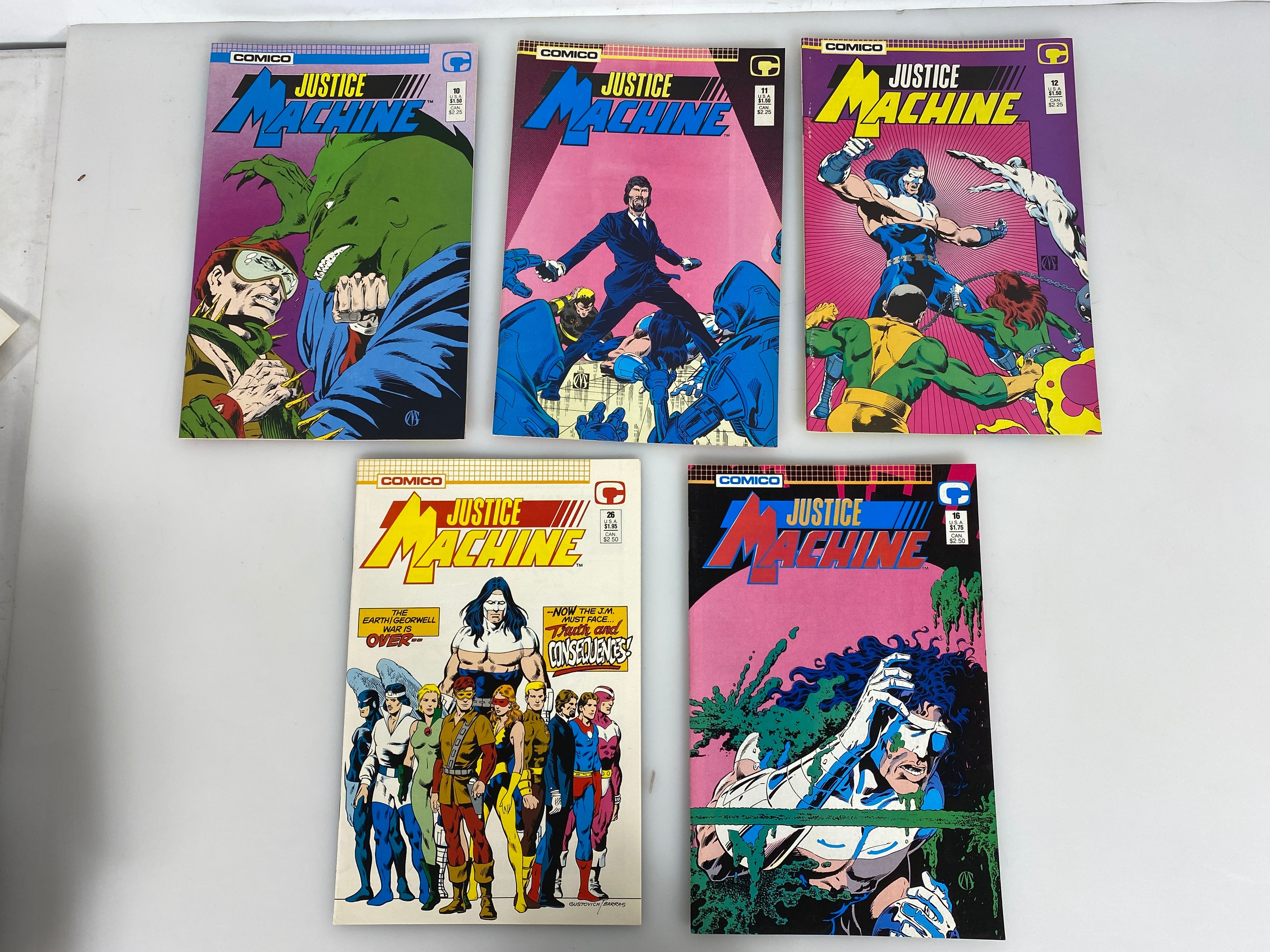 Lot of 13 Justice Machine Comico Comics 1987-1988