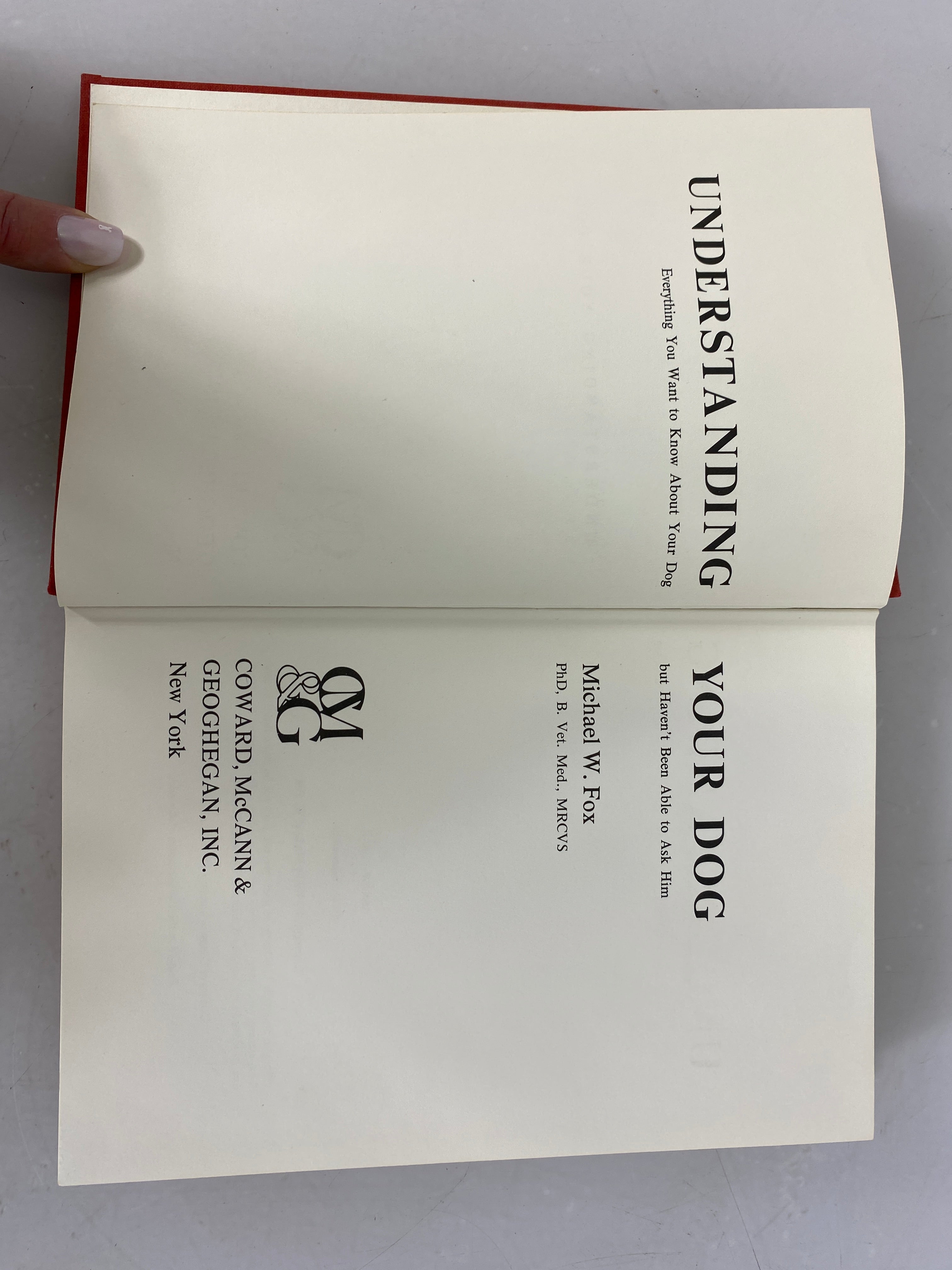 Understanding Your Dog by Michael W. Fox 1972 HC DJ