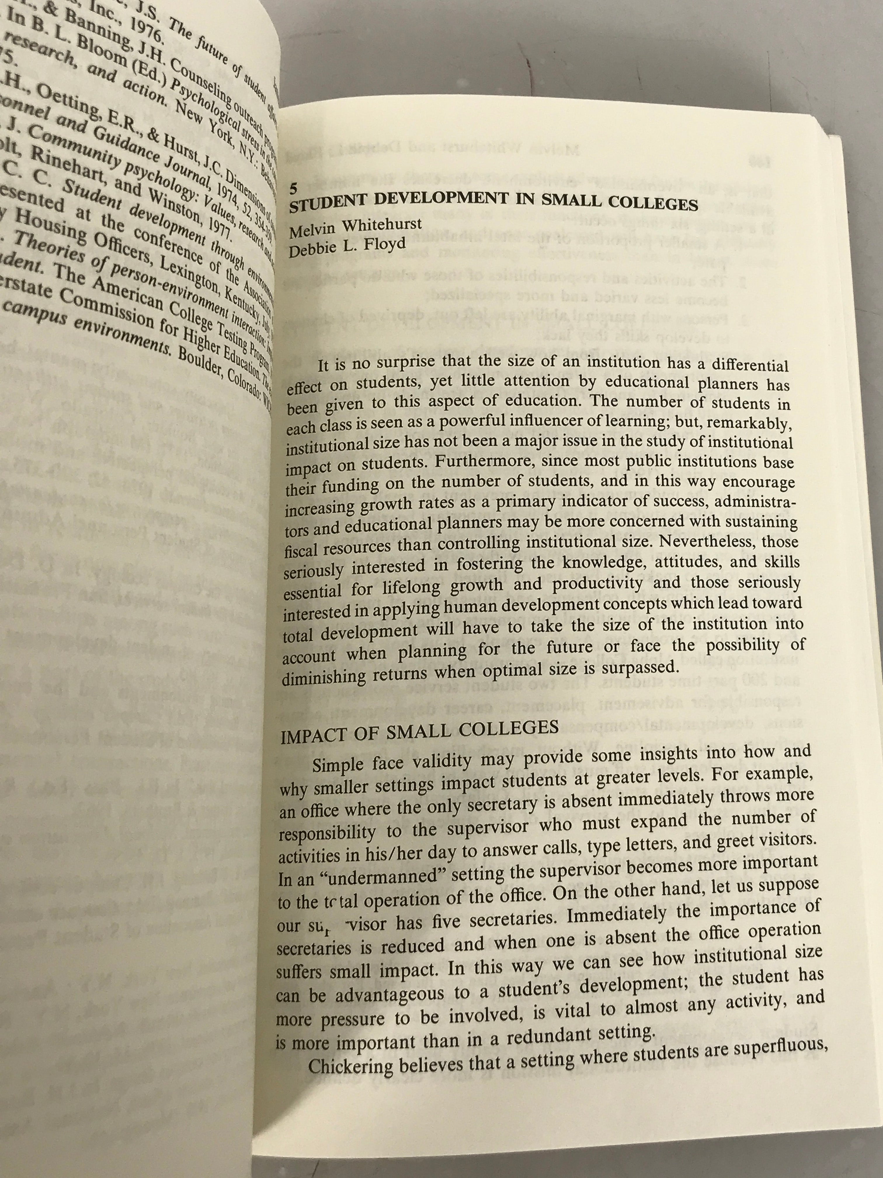 Student Development in Higher Education by Don Creamer 1980 SC