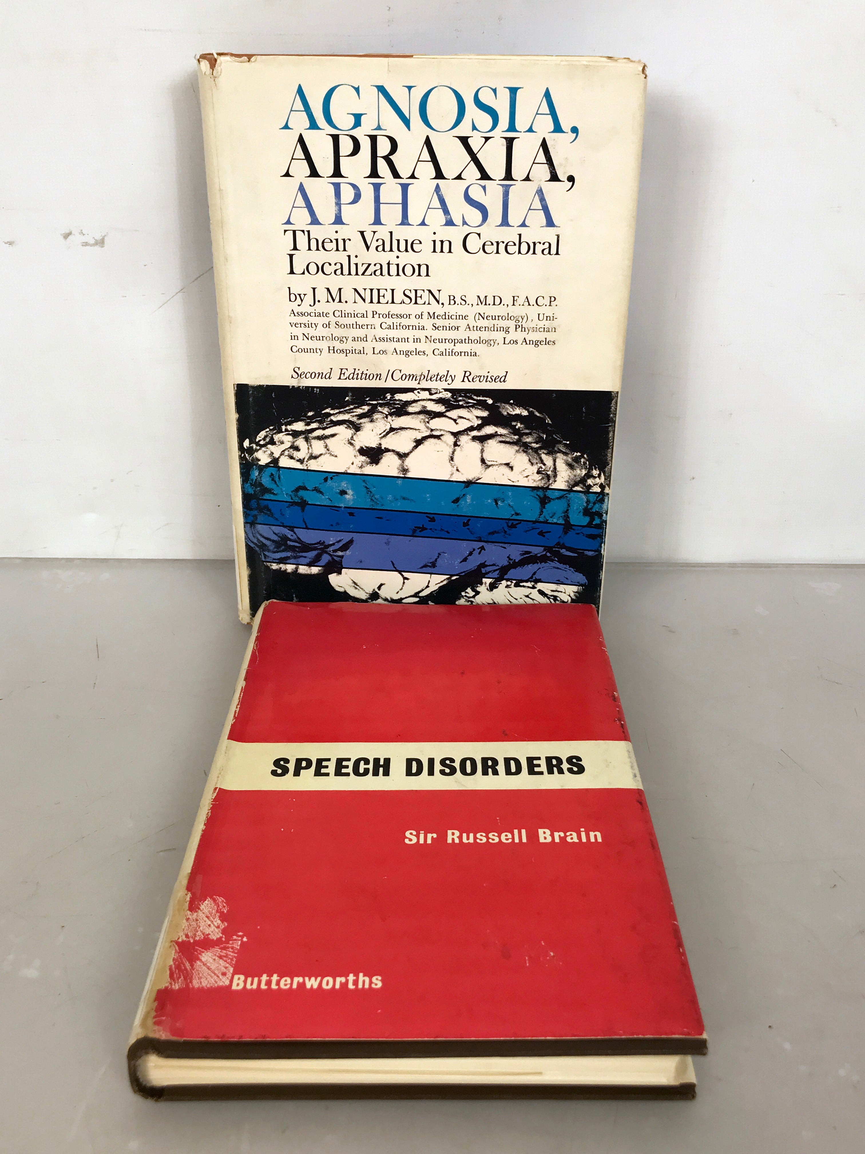Agnosia, Apraxia, Aphasia by Nielsen/Speech Disorders by Russell Brain HC DJ