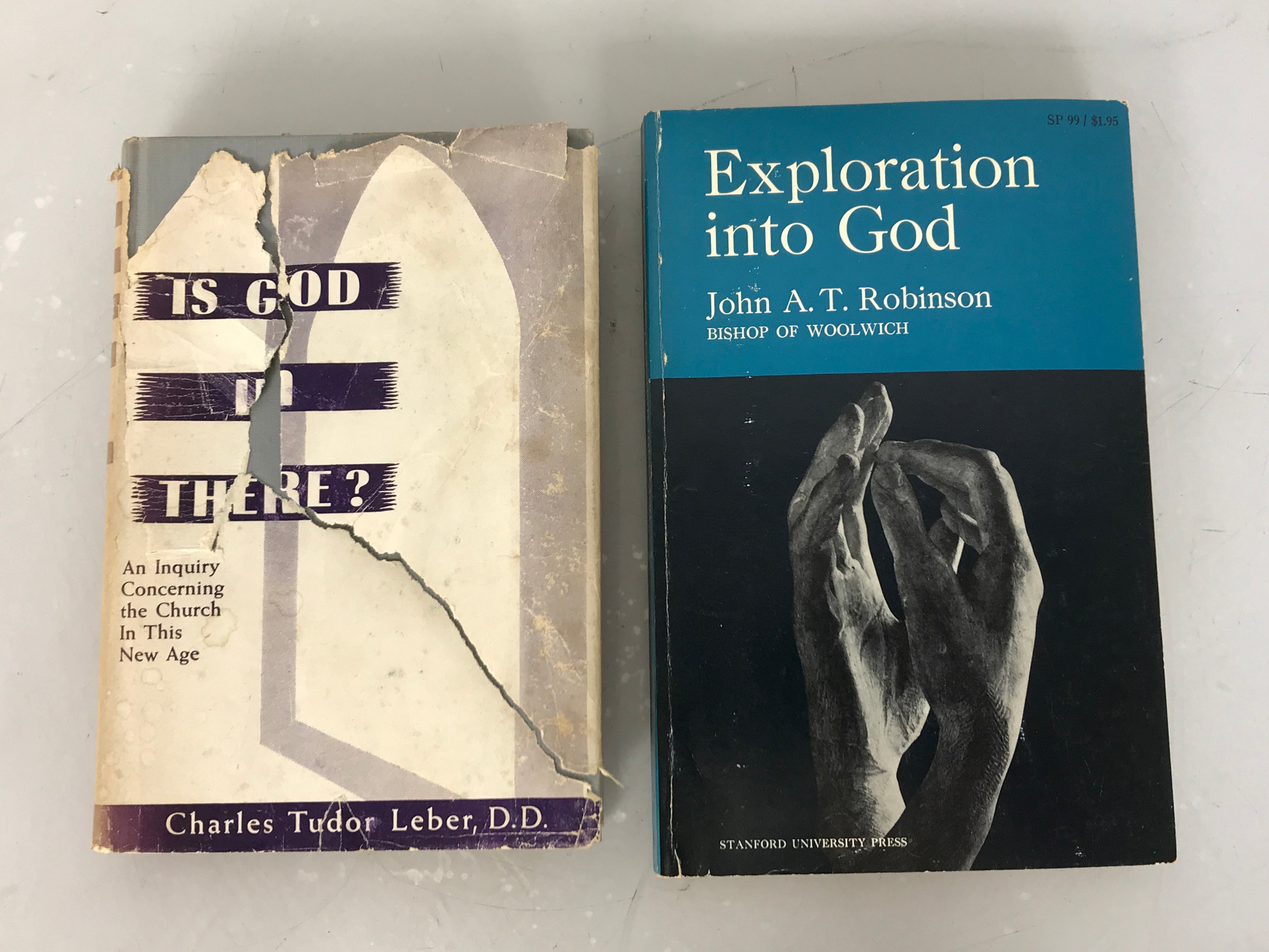 Lot of 2 Vintage Religious Studies Books: Is God in There? (1948) HC DJ and Exploration into God (1967) SC