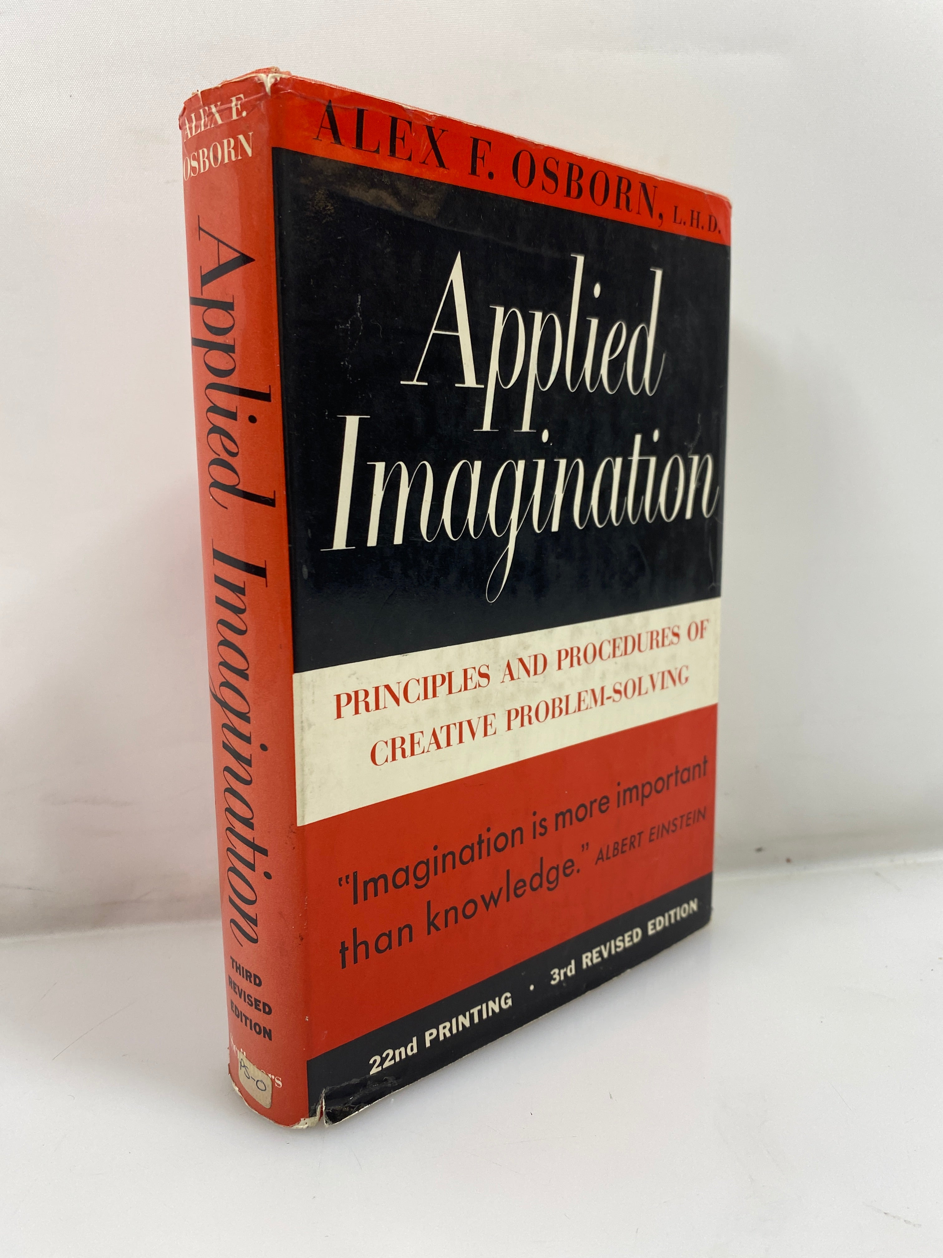 Applied Imagination by Alex Osborn 1963 22nd Print 3rd Ed. HCDJ