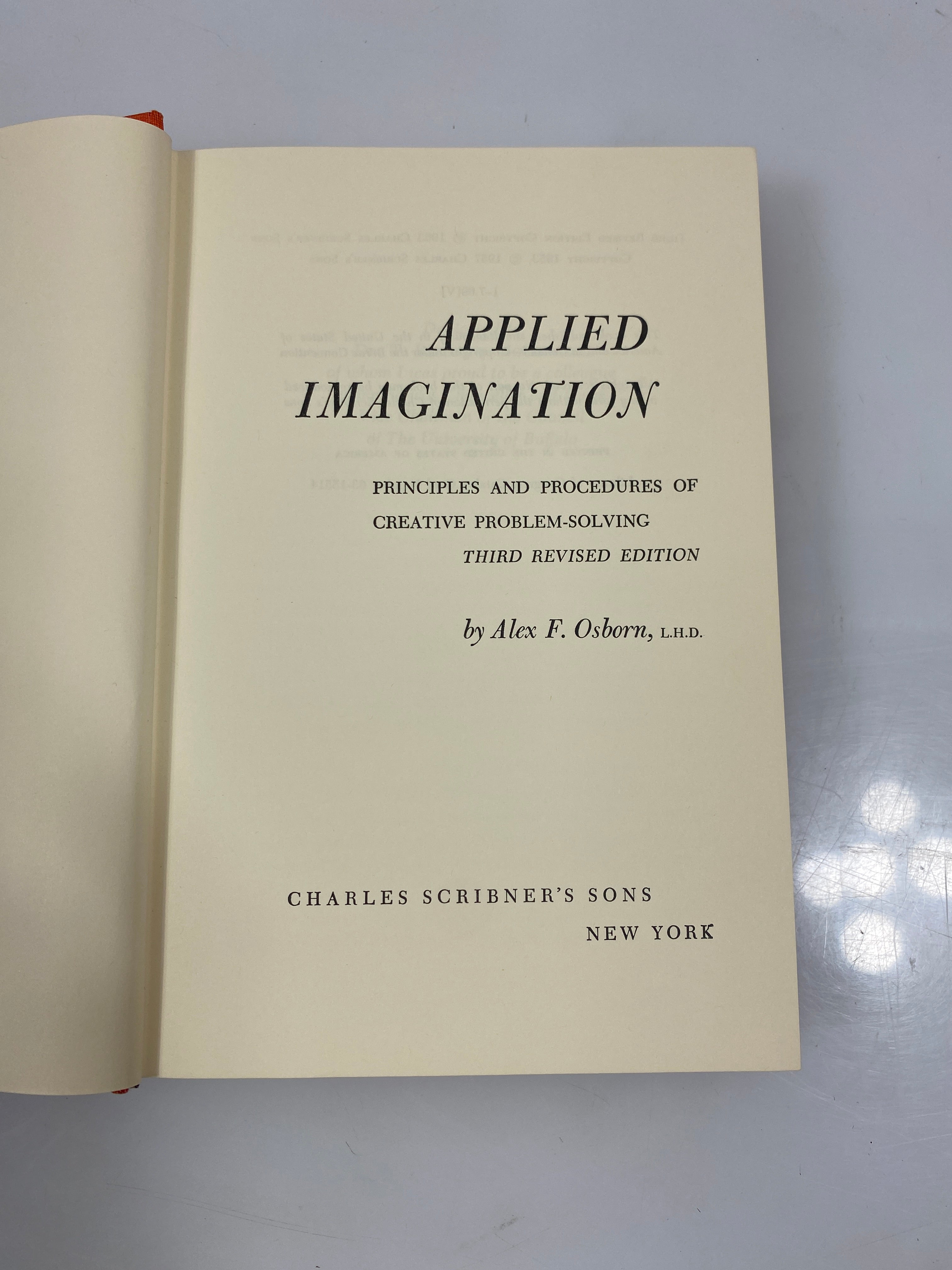Applied Imagination by Alex Osborn 1963 22nd Print 3rd Ed. HCDJ