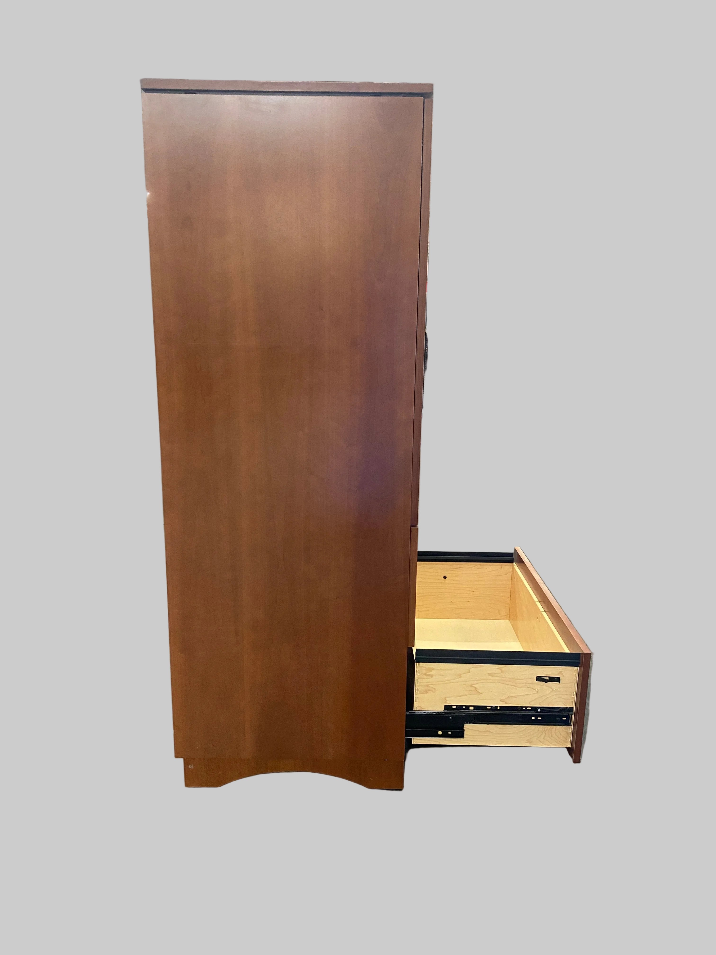 Cherry Finish Storage Armoire Cabinet with Shelves & 2 File Drawers