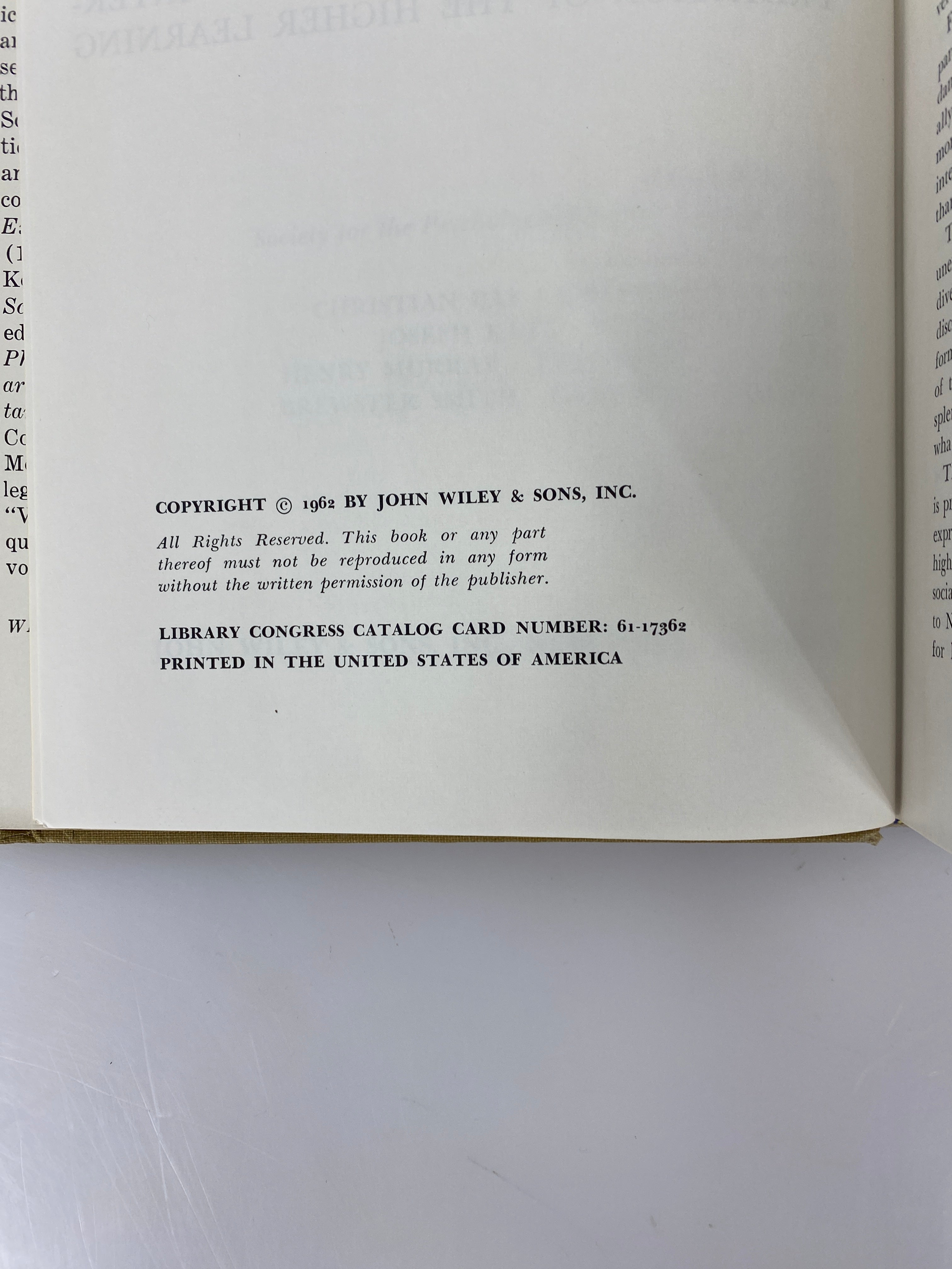 The American College by Nevitt Sanford 1962 Vintage HC DJ