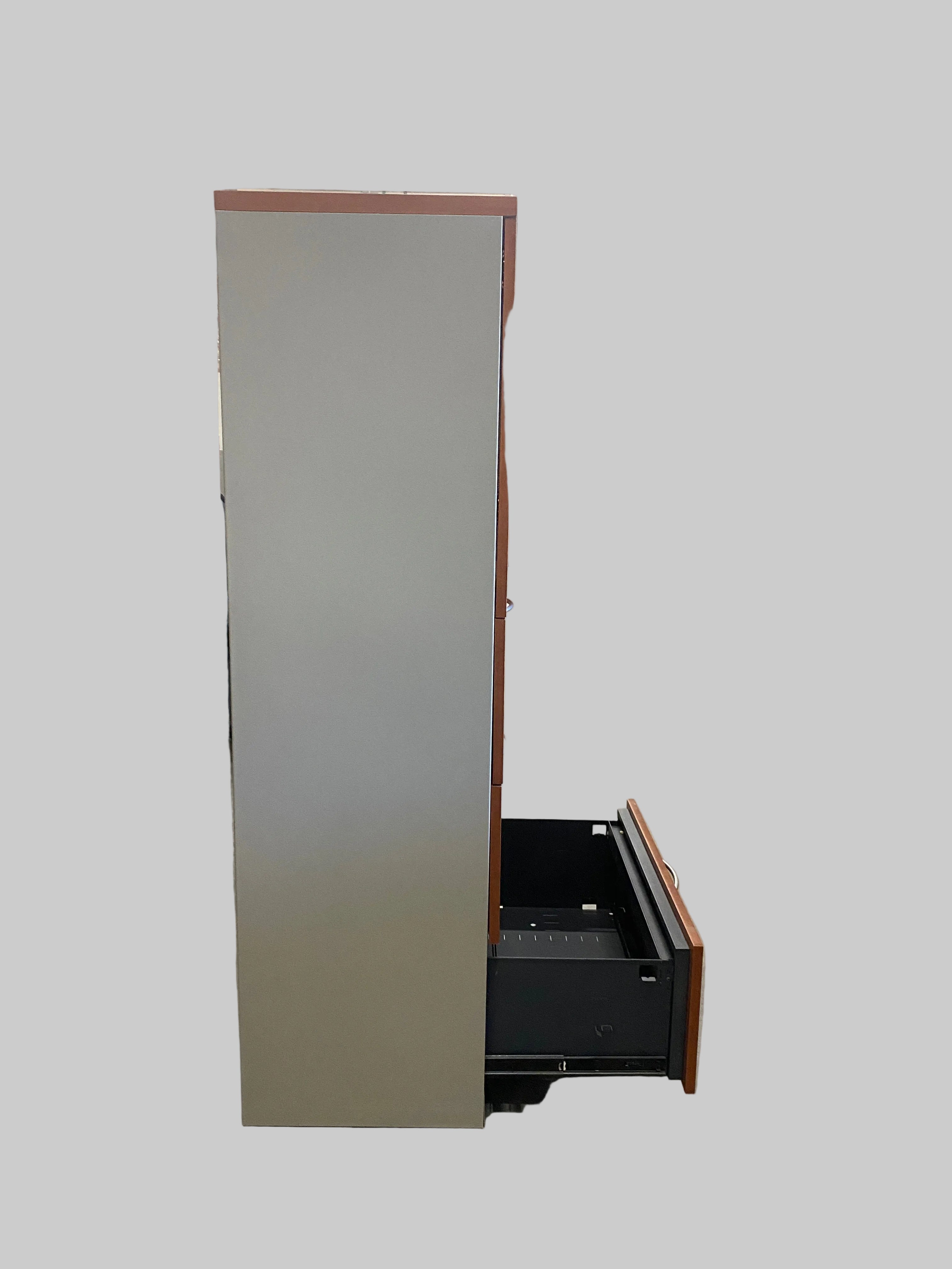 Steelcase Modern Woodgrain Storage Cabinet Armoire with Locking Doors & File Drawers
