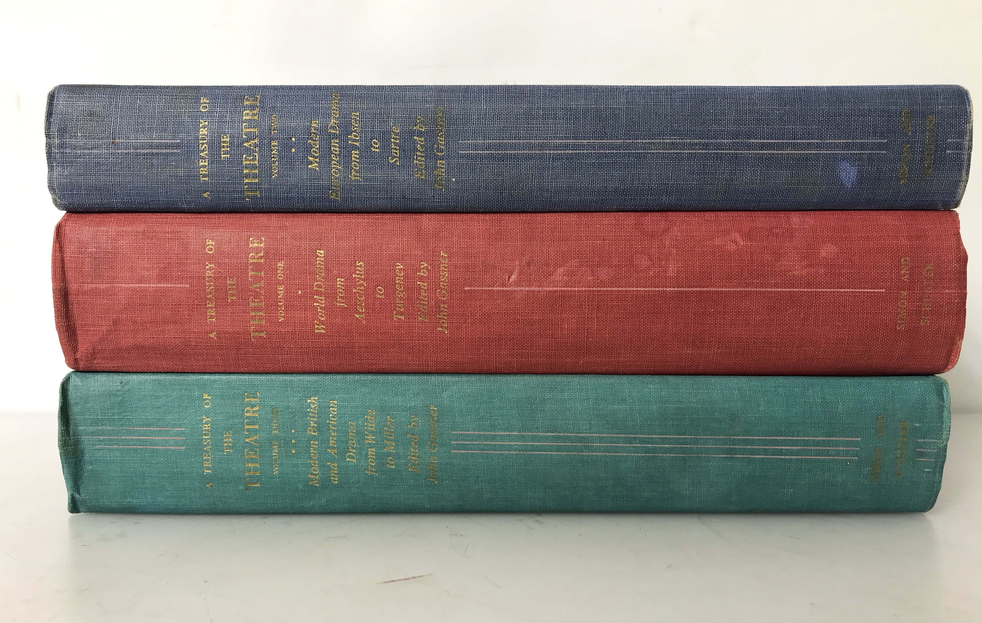 Three Volume Set A Treasury of the Theatre by John Gassner 1951-1957 HC