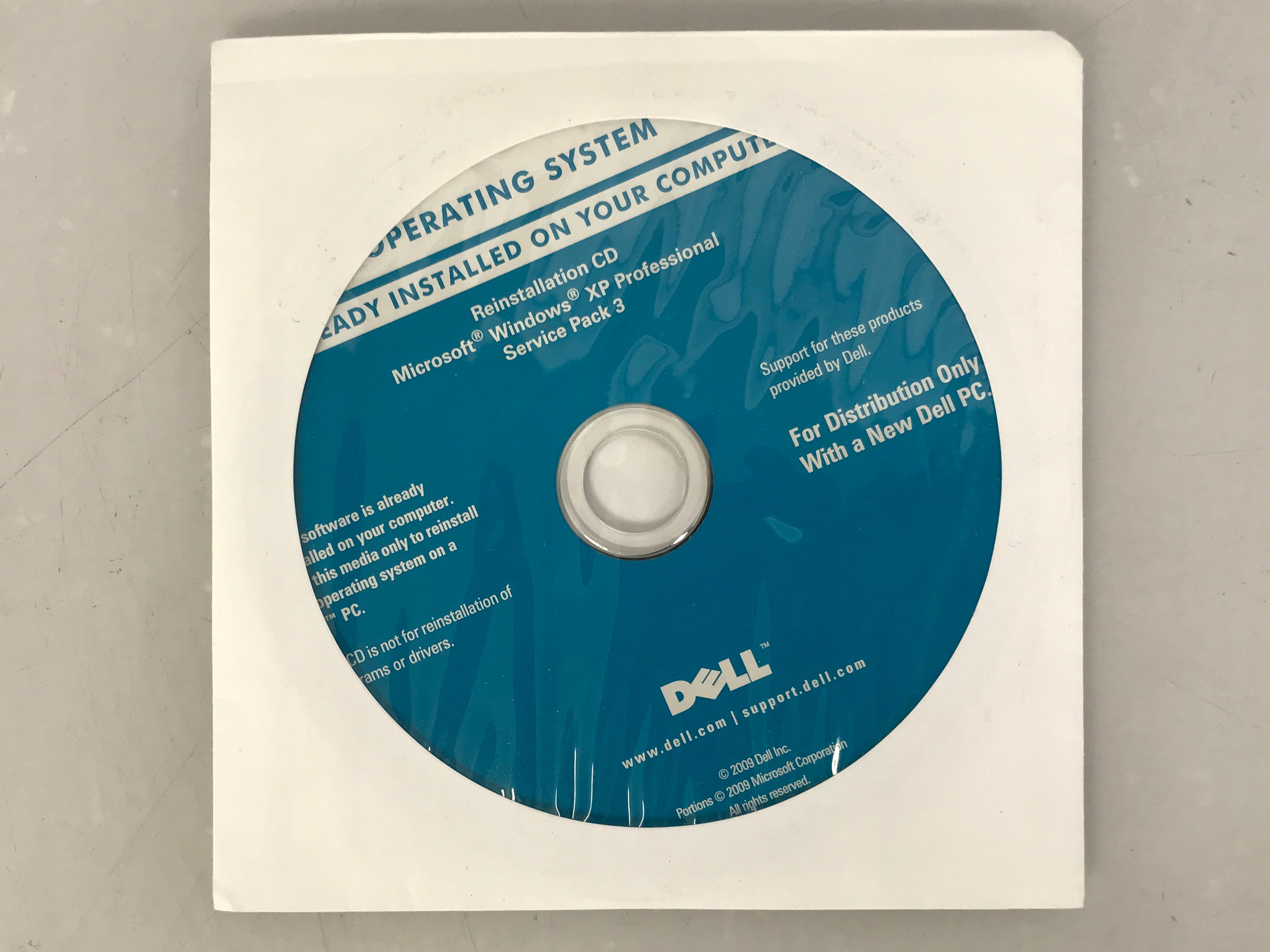Microsoft Windows XP Professional Service Pack 3 Reinstallation CD
