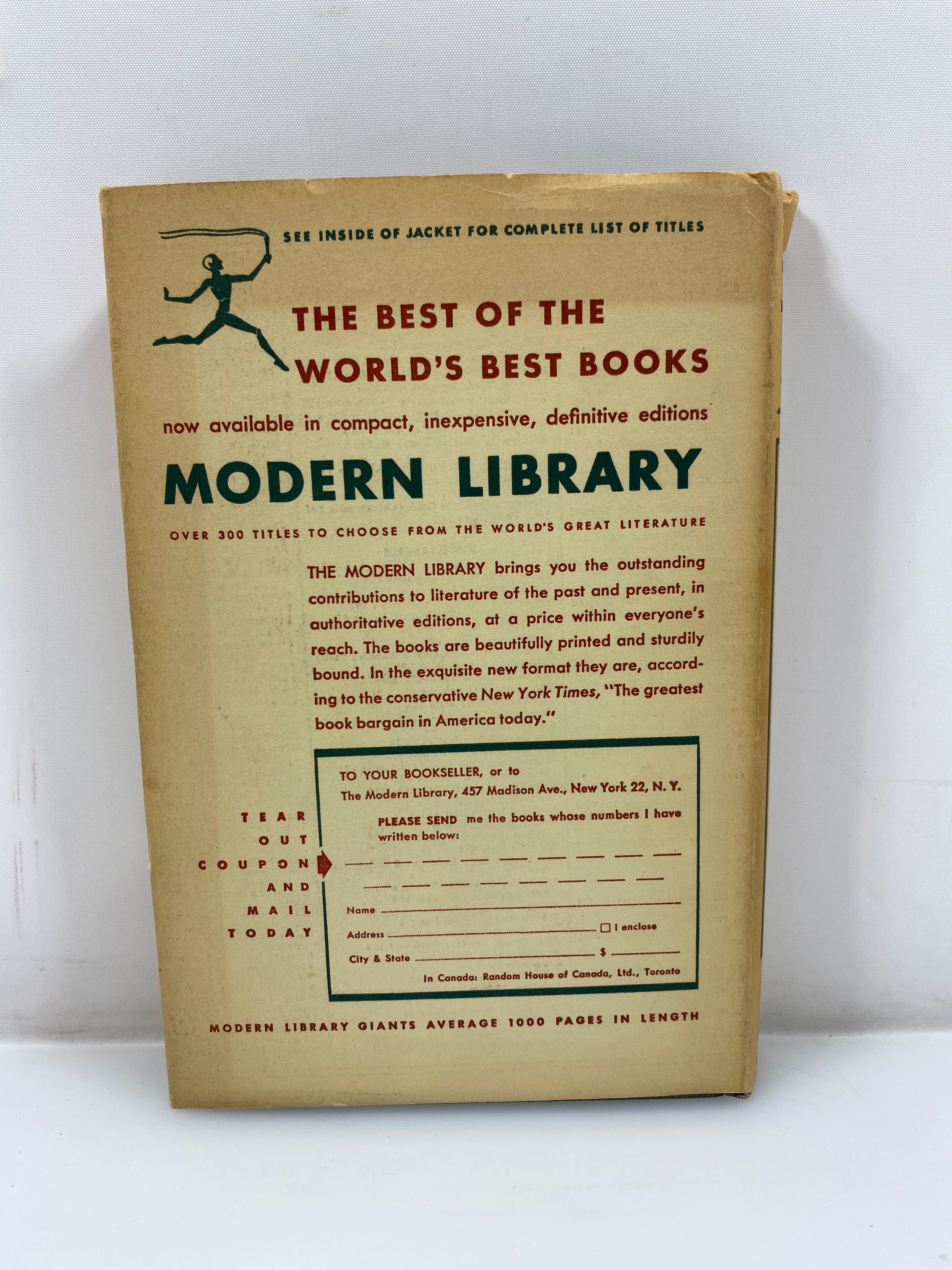 The Philosophy of Schopenhauer The Modern Library 1956 HCDJ
