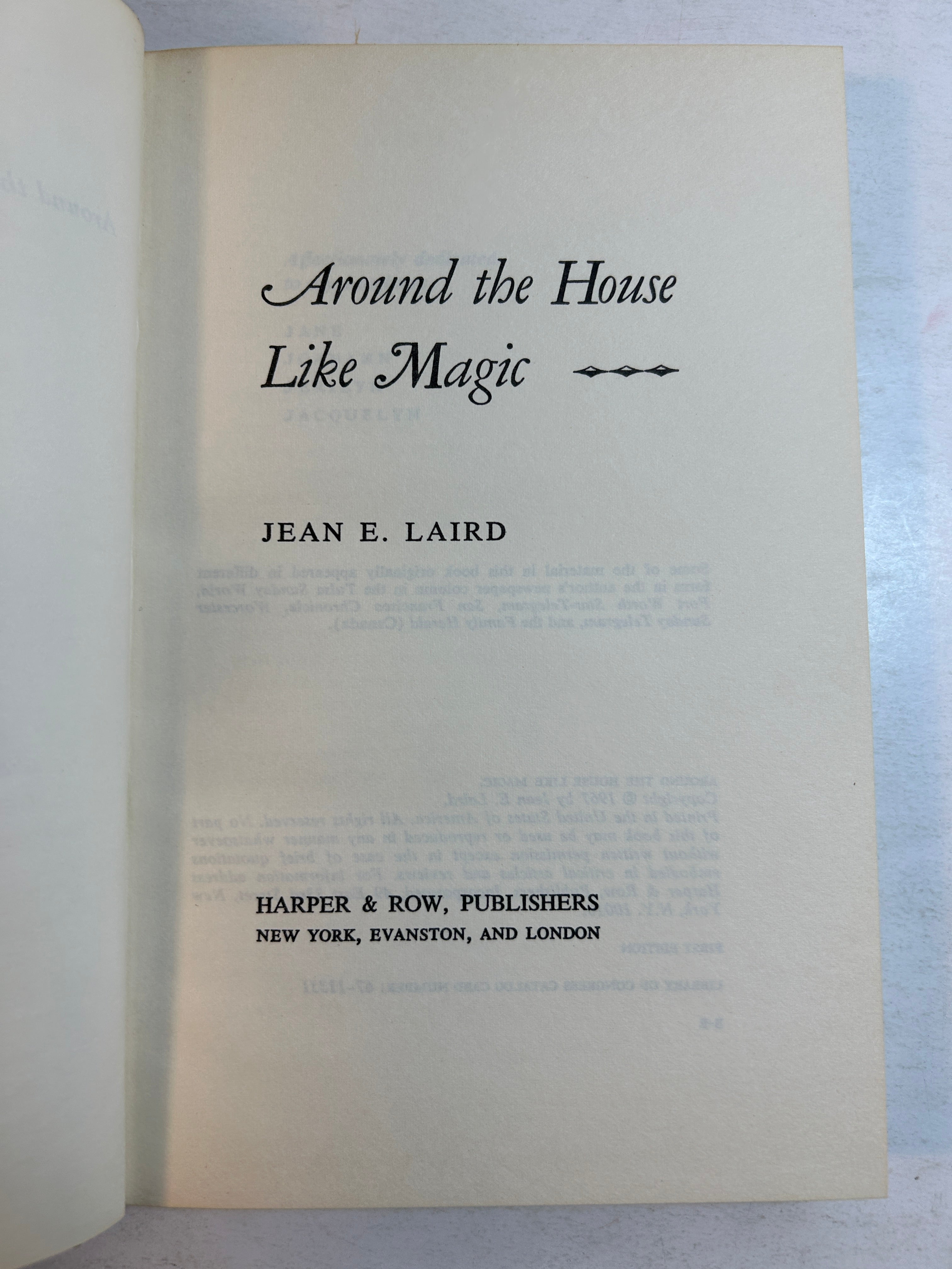 Around the House Like Magic by Jean E. Laird 1st Ed 1967 Random House HCDJ