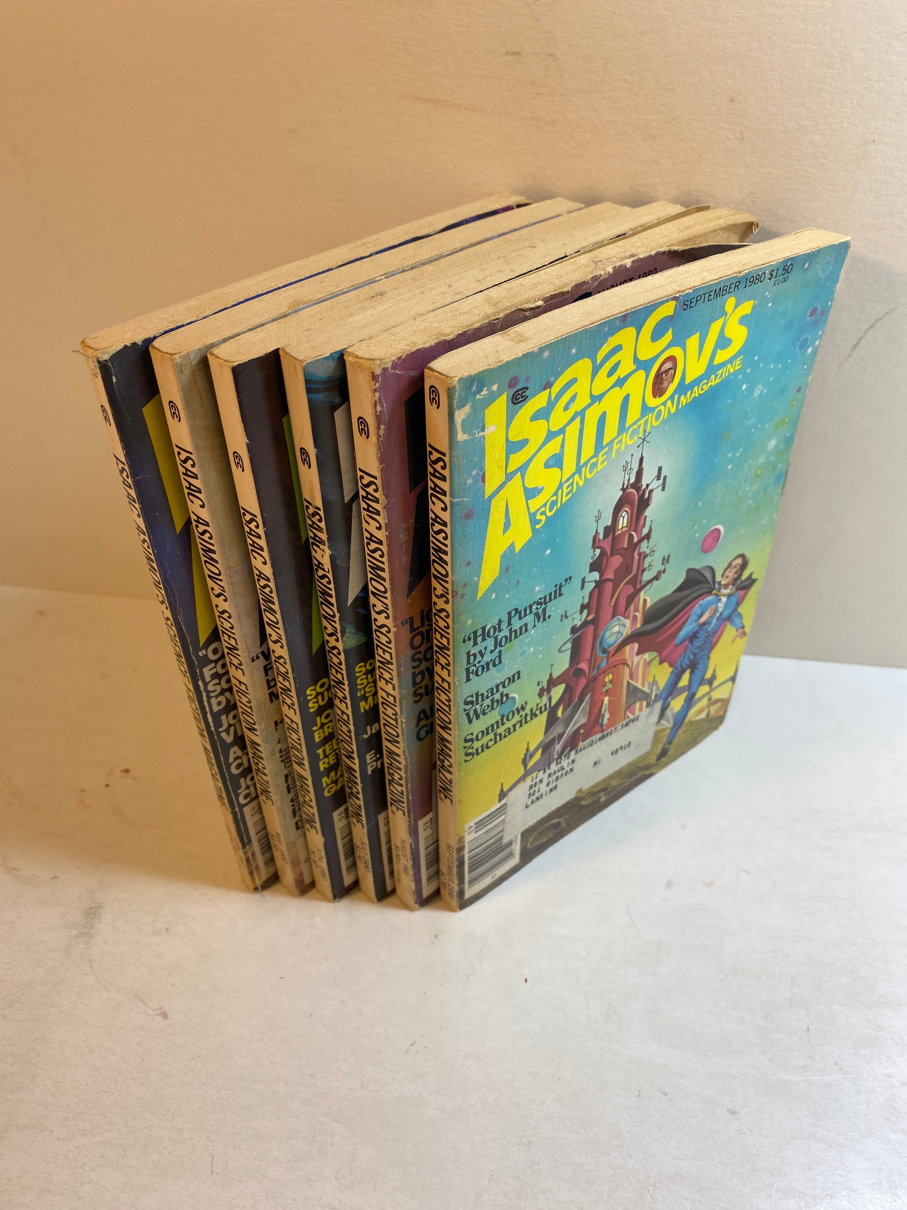 Lot of 6 Isaac Asimov's Science Fiction Magazine 1980