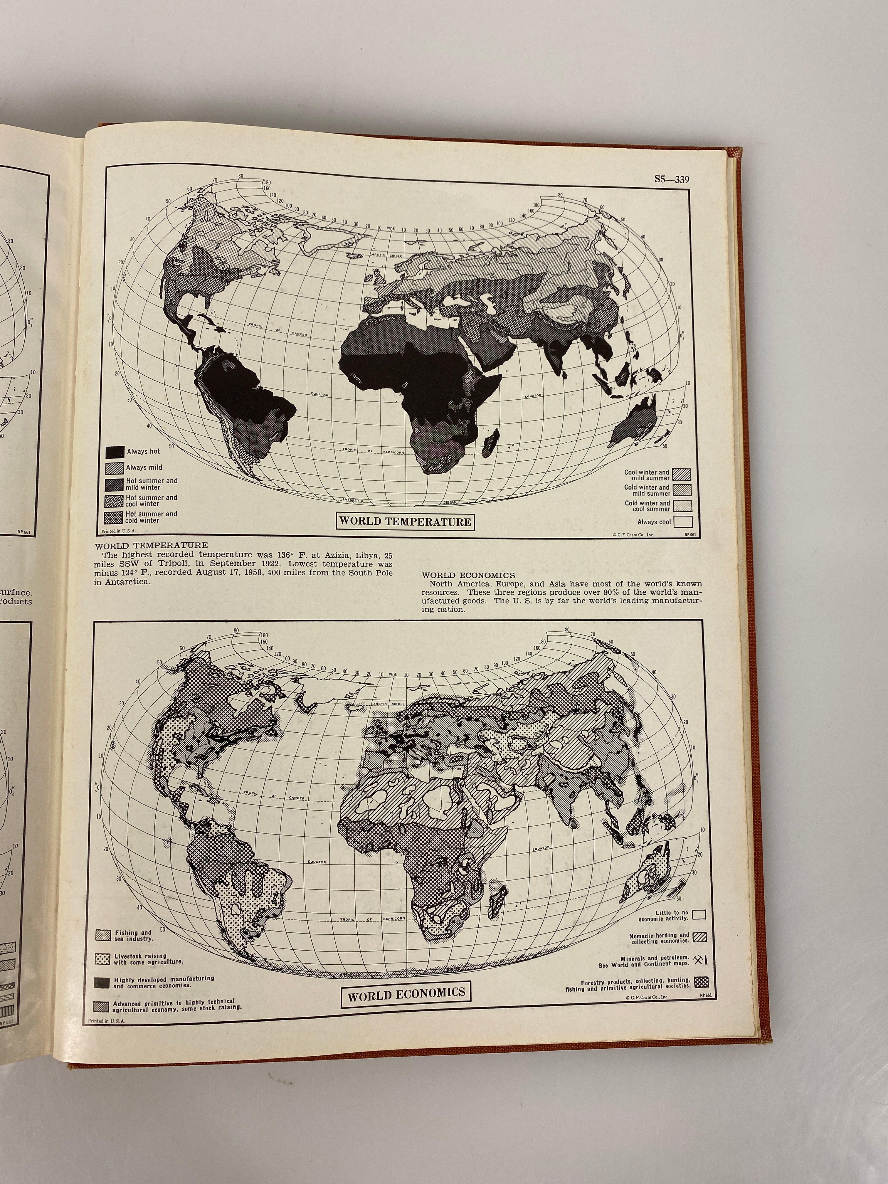 Cram Modern World Atlas 1962 vintage HC