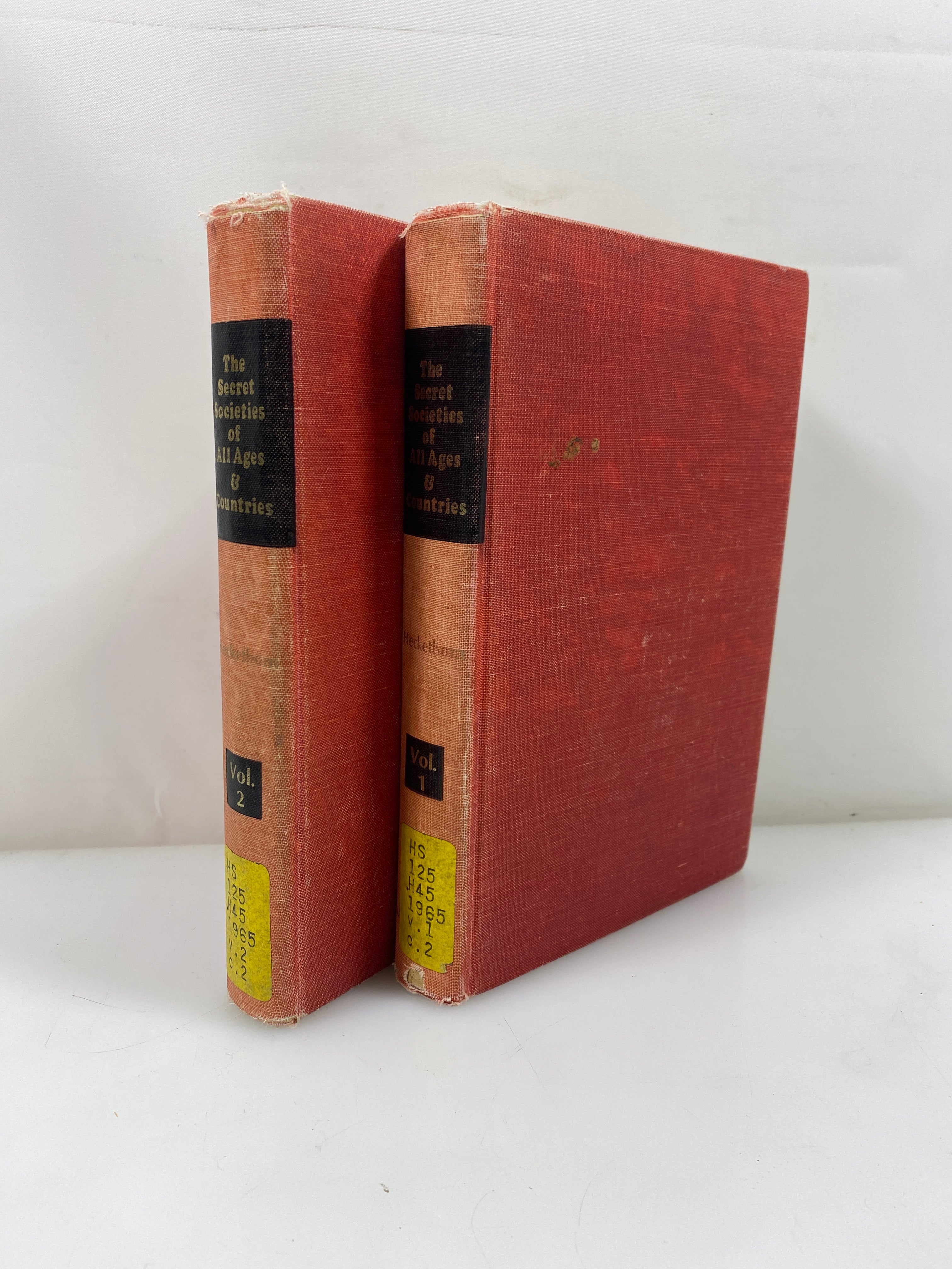 Set of 2: The Secret Societies of All Ages & Countries Vol I-II Ex-libra 1966 HC