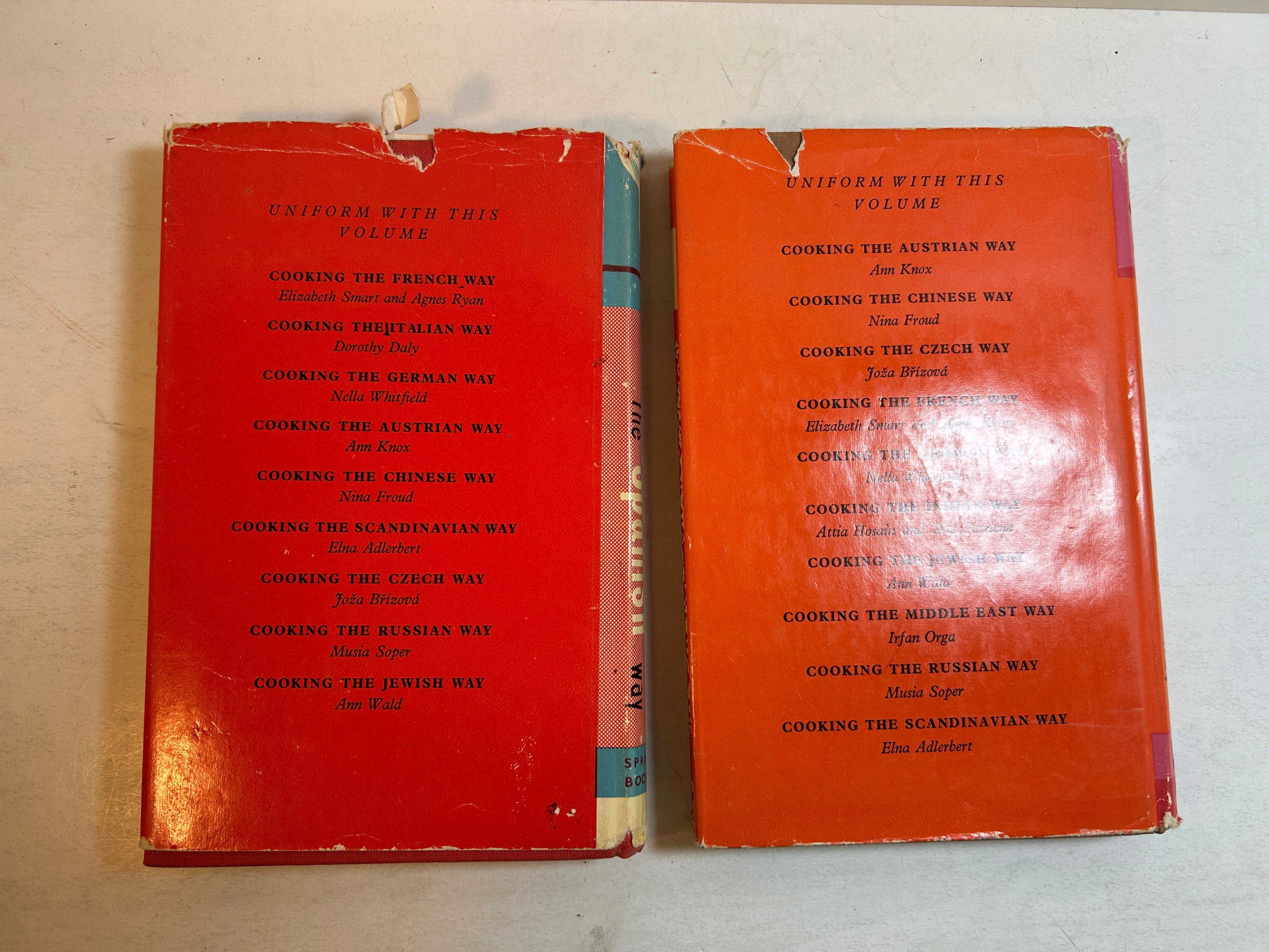 Lot of 2 Cooking the ___Way Vintage/Kitch Cookbooks Spanish & Italian 1960s HCDJ