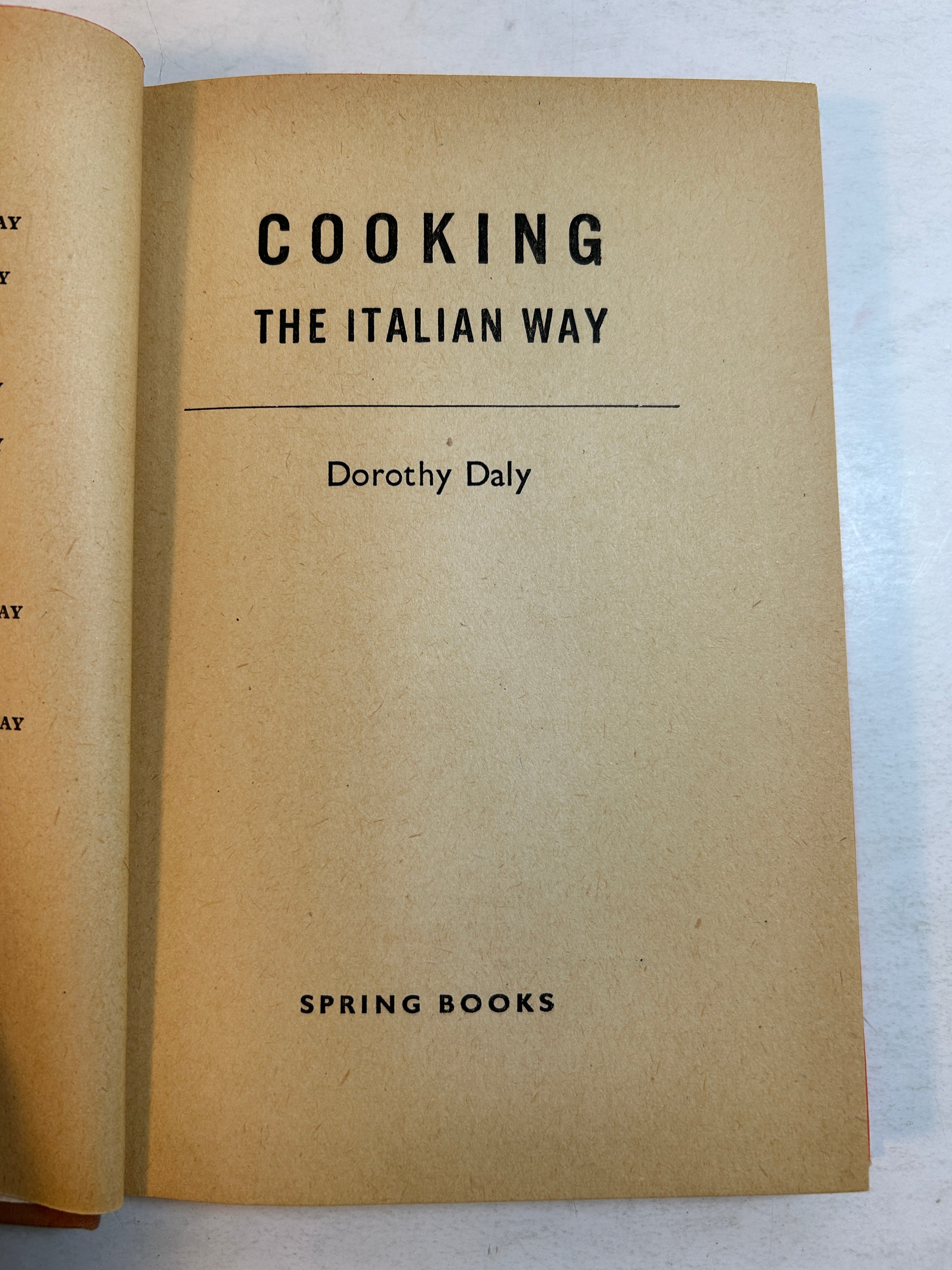 Lot of 2 Cooking the ___Way Vintage/Kitch Cookbooks Spanish & Italian 1960s HCDJ